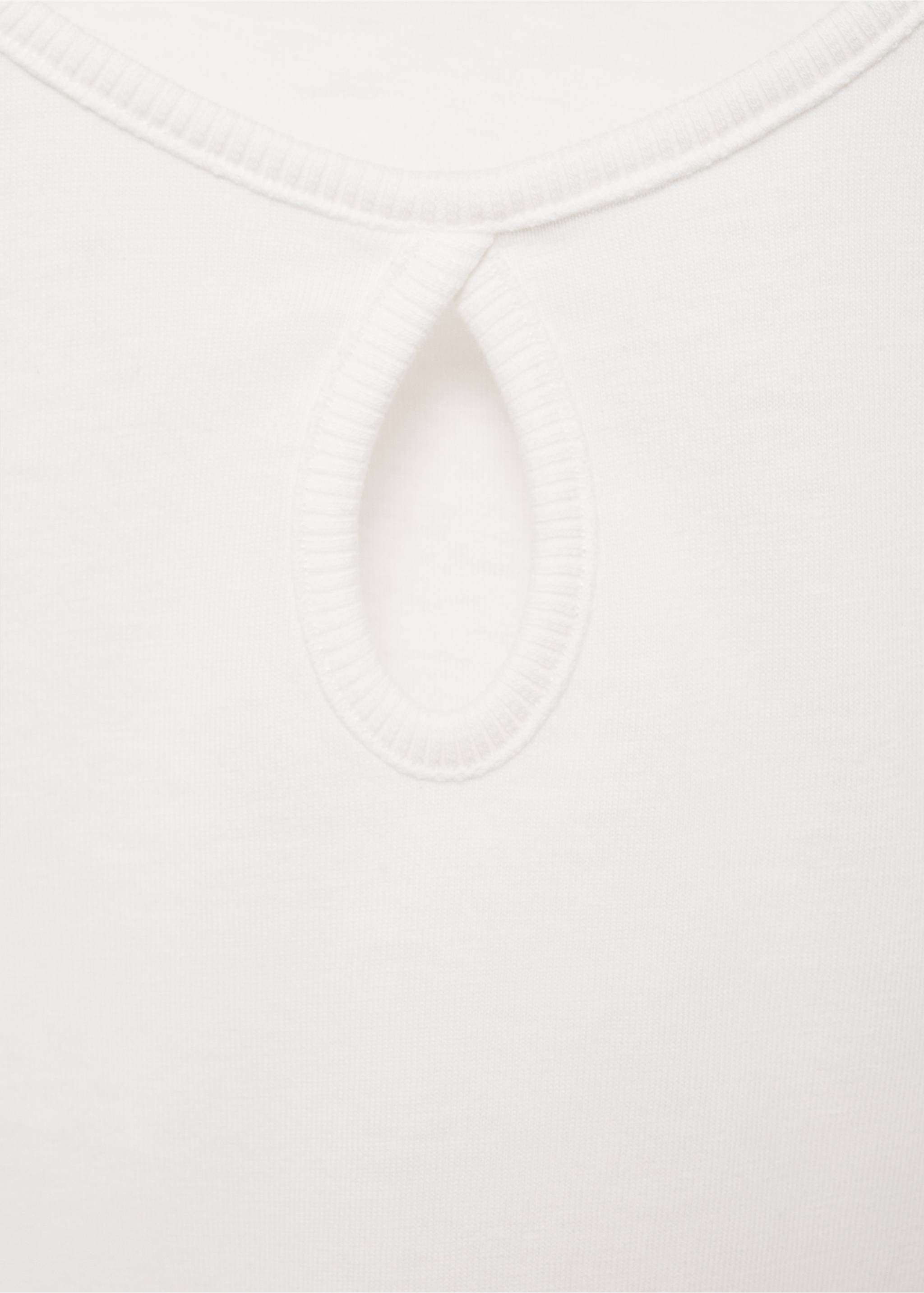 Long sleeve cotton t-shirt - Details of the article 8, Off White. Ref: 77014452-00.