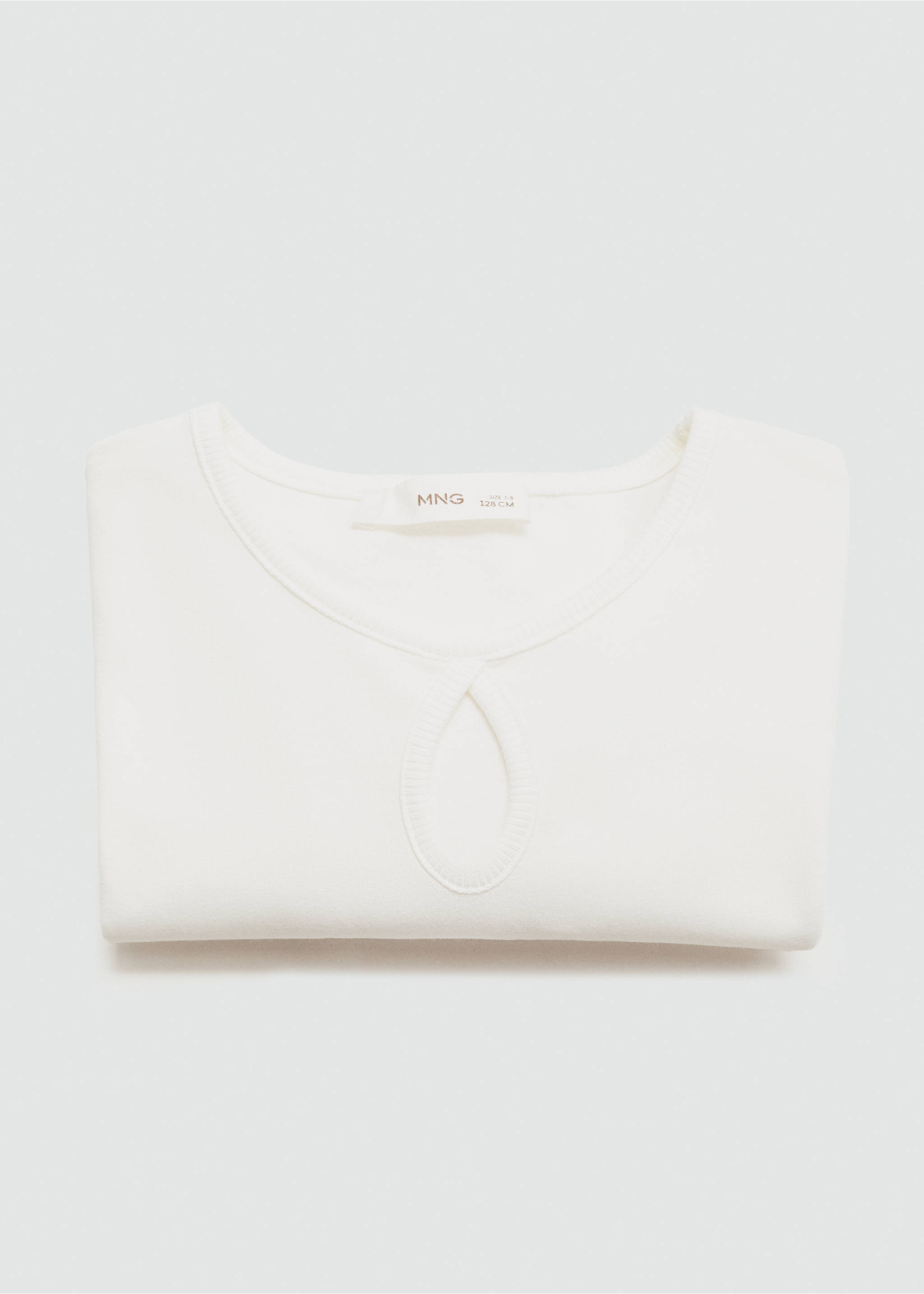 Long sleeve cotton t-shirt - Details of the article 0, Off White. Ref: 77014452-00.