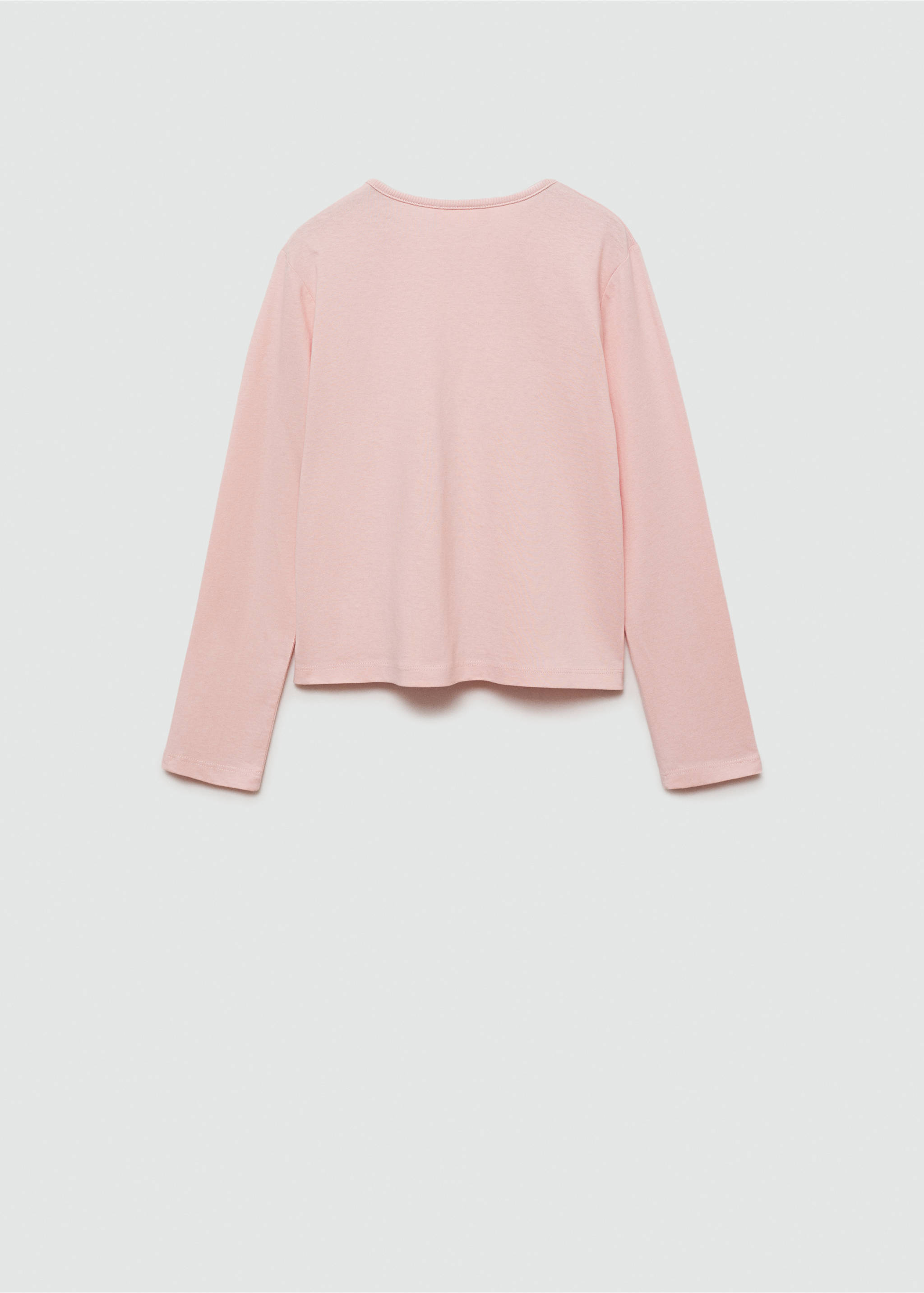 Langärmliges Baumwoll-T-Shirt - Rückseite des Artikels, Rosa. Ref: 77014452-00.