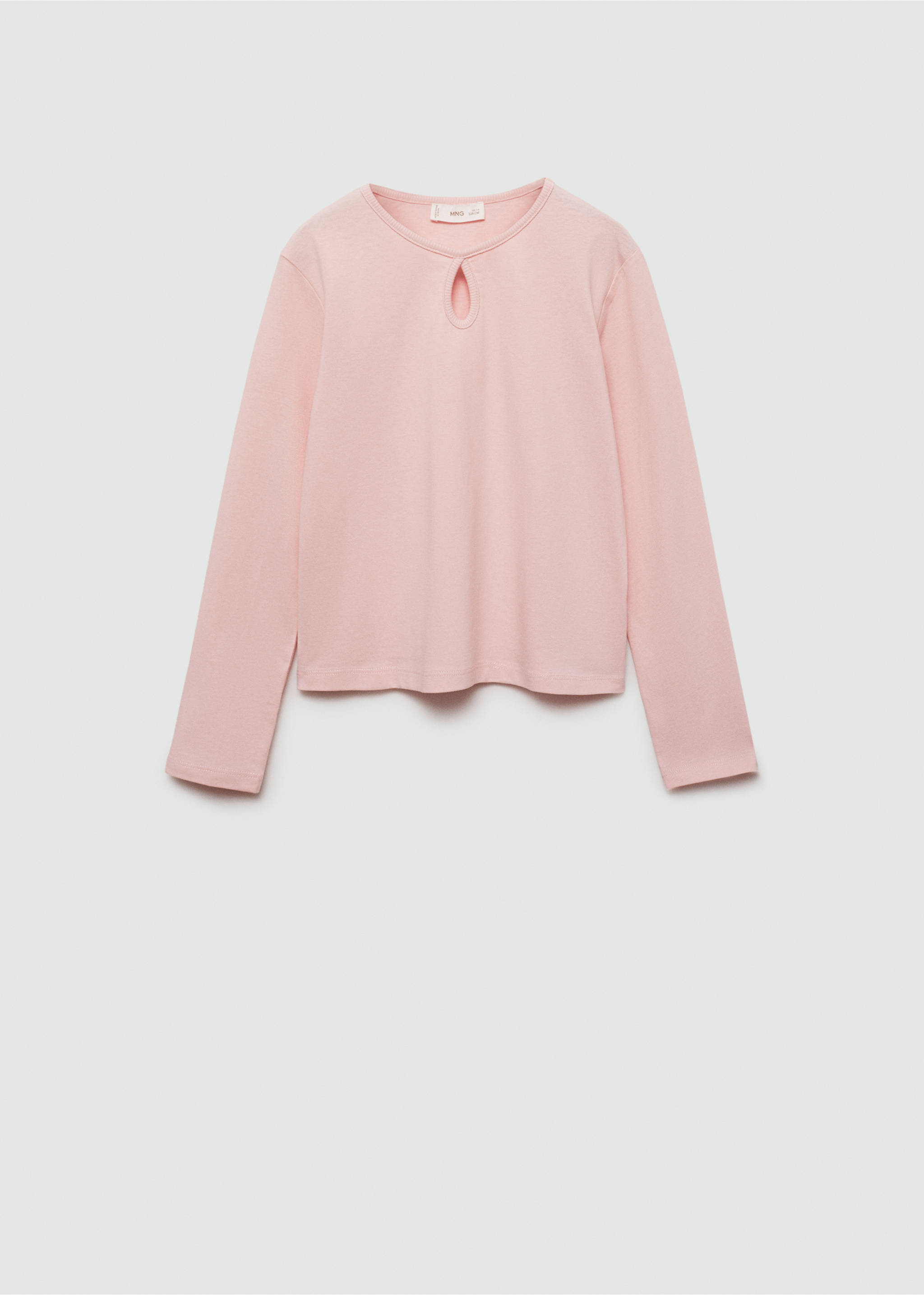 Langärmliges Baumwoll-T-Shirt - Artikel ohne Model, Rosa. Ref: 77014452-00.