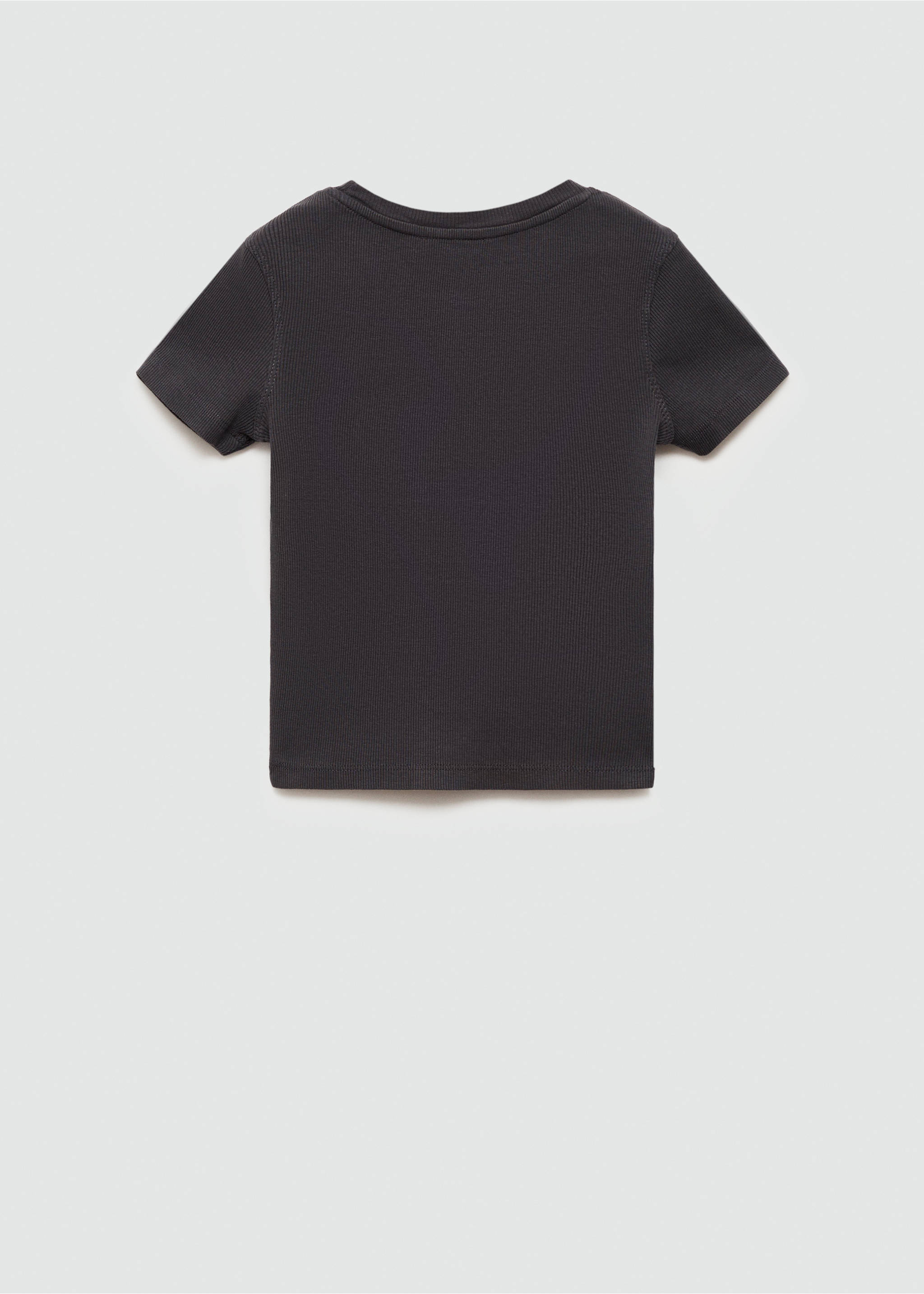 Ribbed printed t -shirt - Reverse of the article, Charcoal. Ref: 77014453-00.