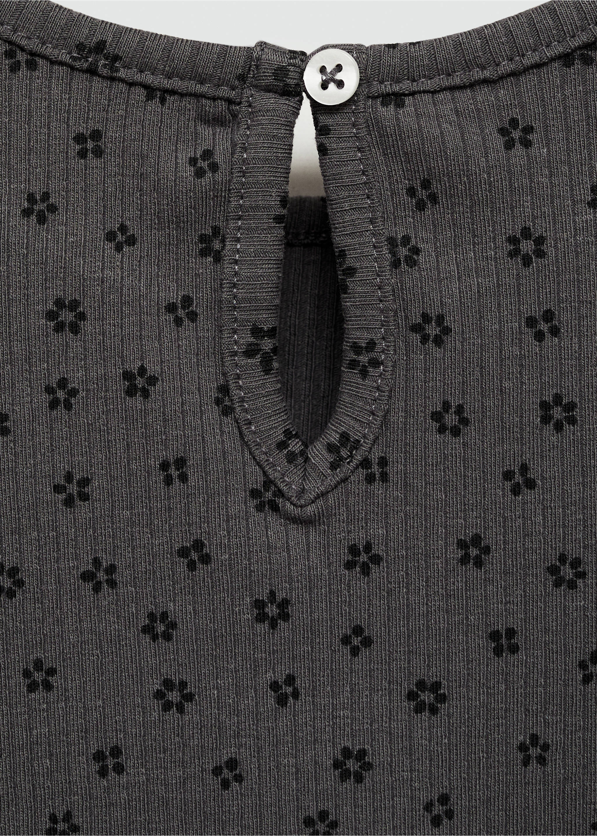 Floral print T-shirt - Details of the article 0, Charcoal. Ref: 77014454-00.