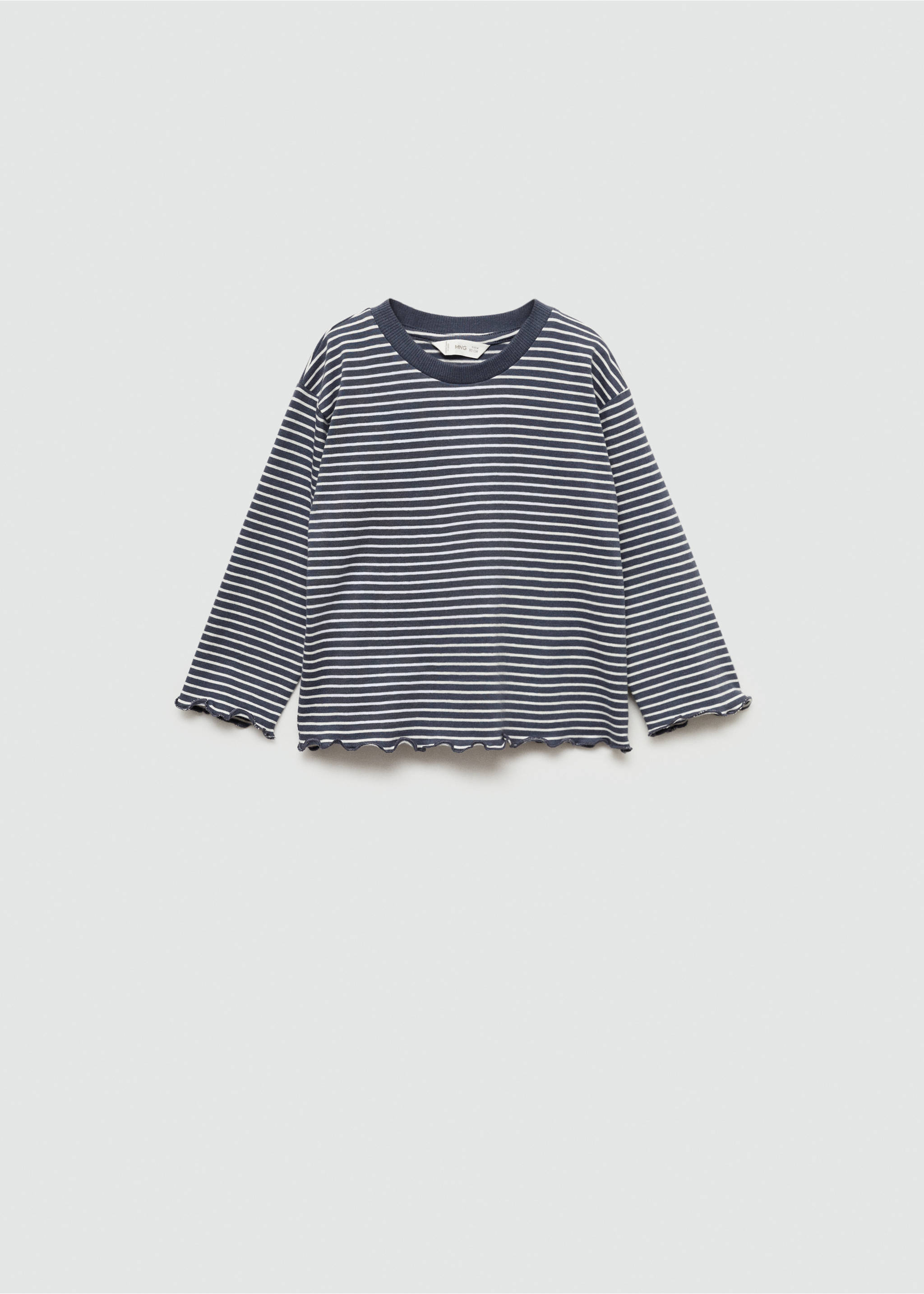 Striped cotton T-shirt - Article without model, Charcoal. Ref: 77014455-00.