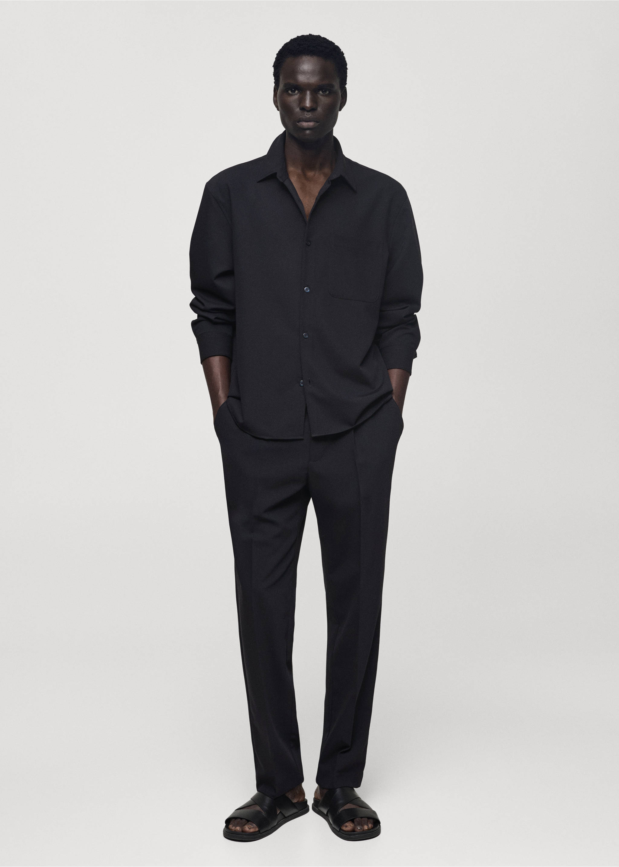 Regular-fit shirt with pocket - General plane, Dark Navy. Ref: 77014456-00.