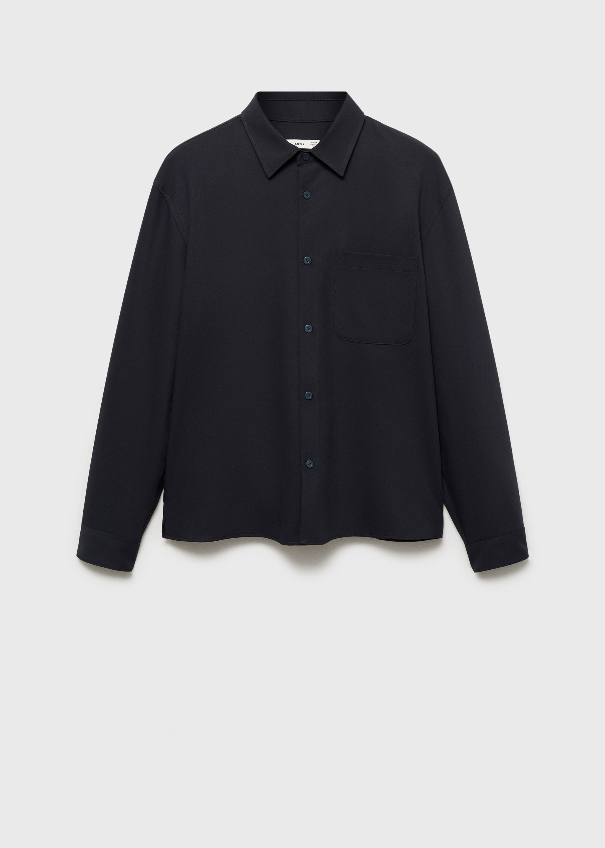 Regular-fit shirt with pocket - Article without model, Dark Navy. Ref: 77014456-00.