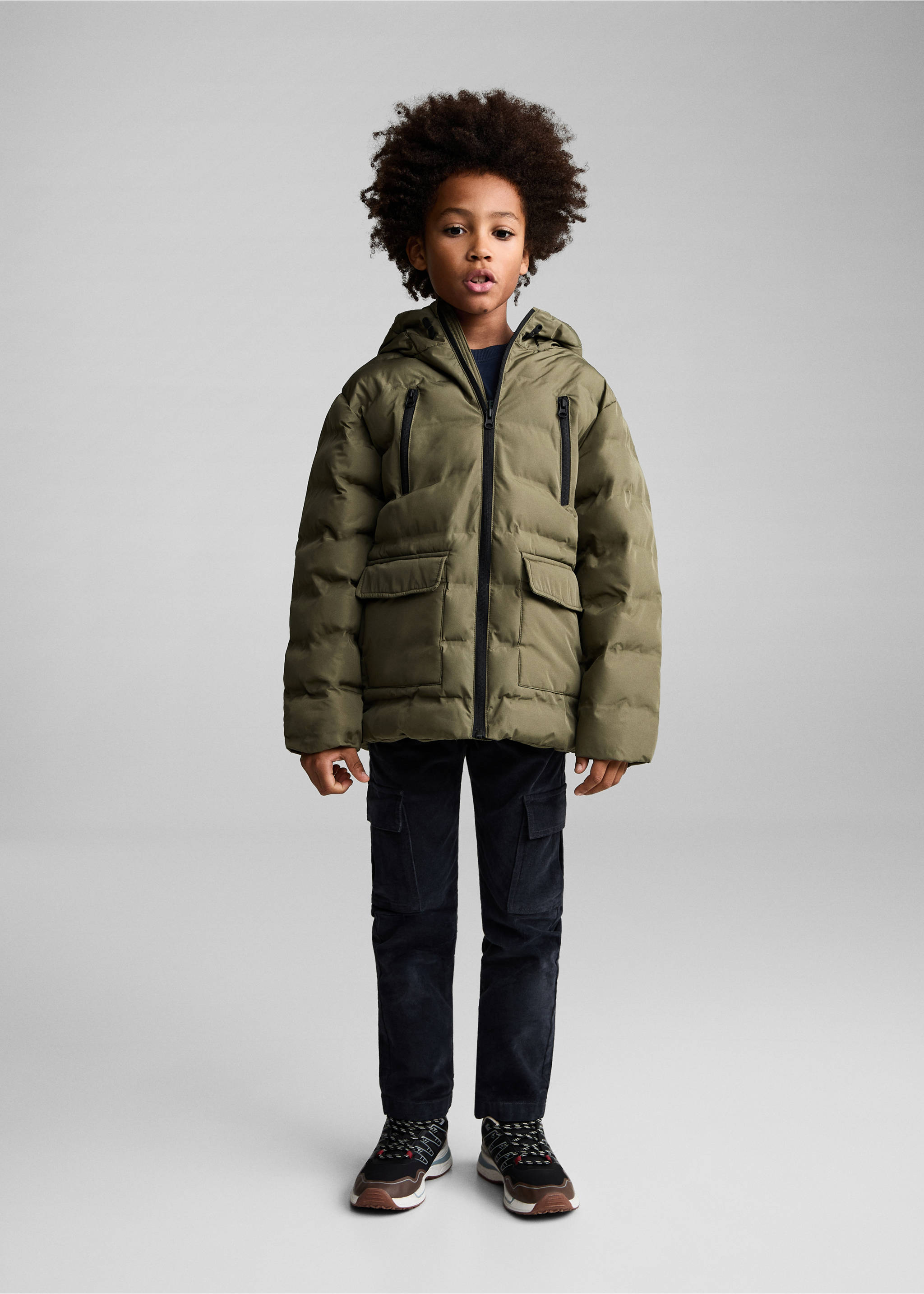 Pocket quilted jacket - General plane, Khaki. Ref: 77014761-00.