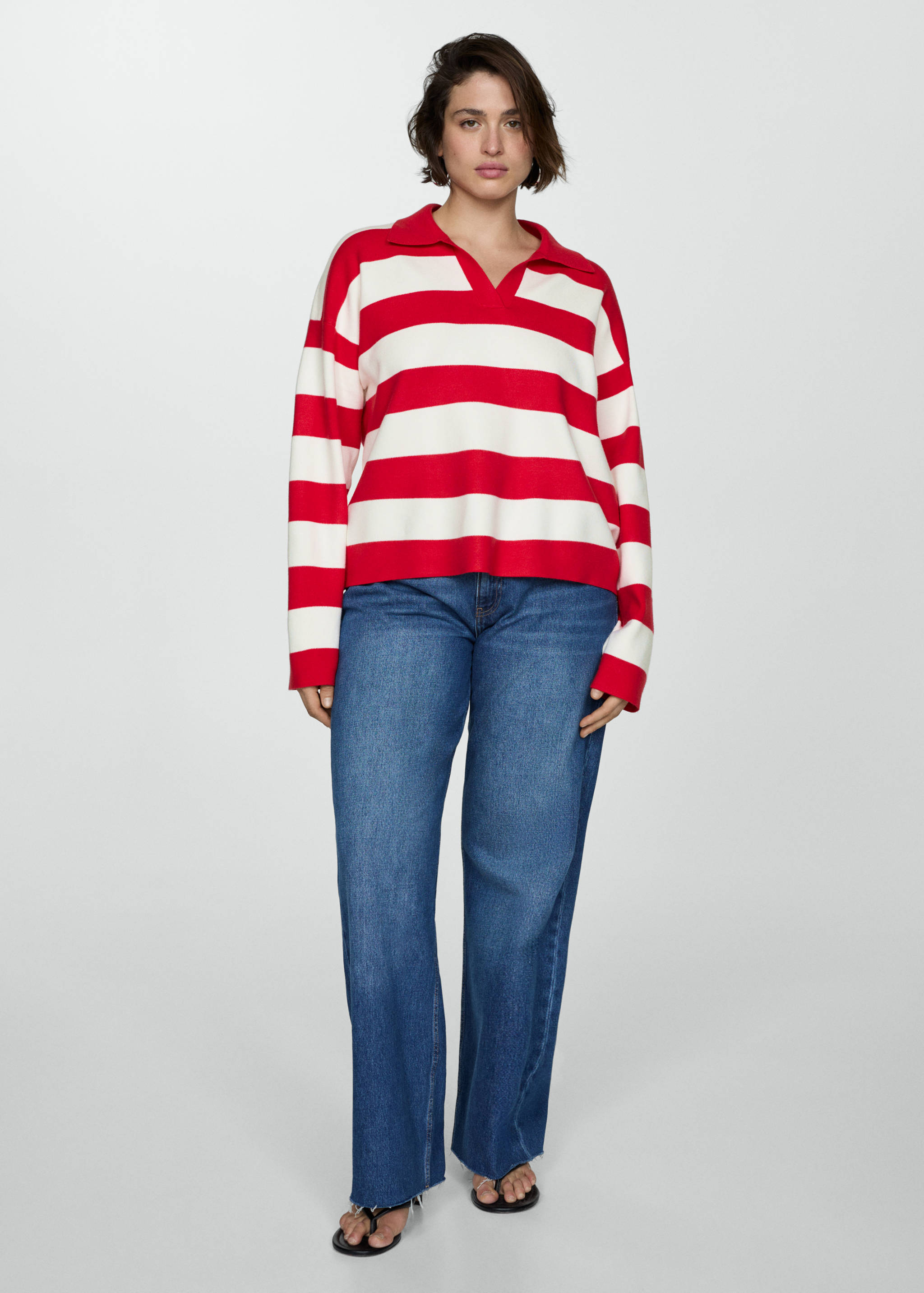 Striped polo-neck sweater - Details of the article 3