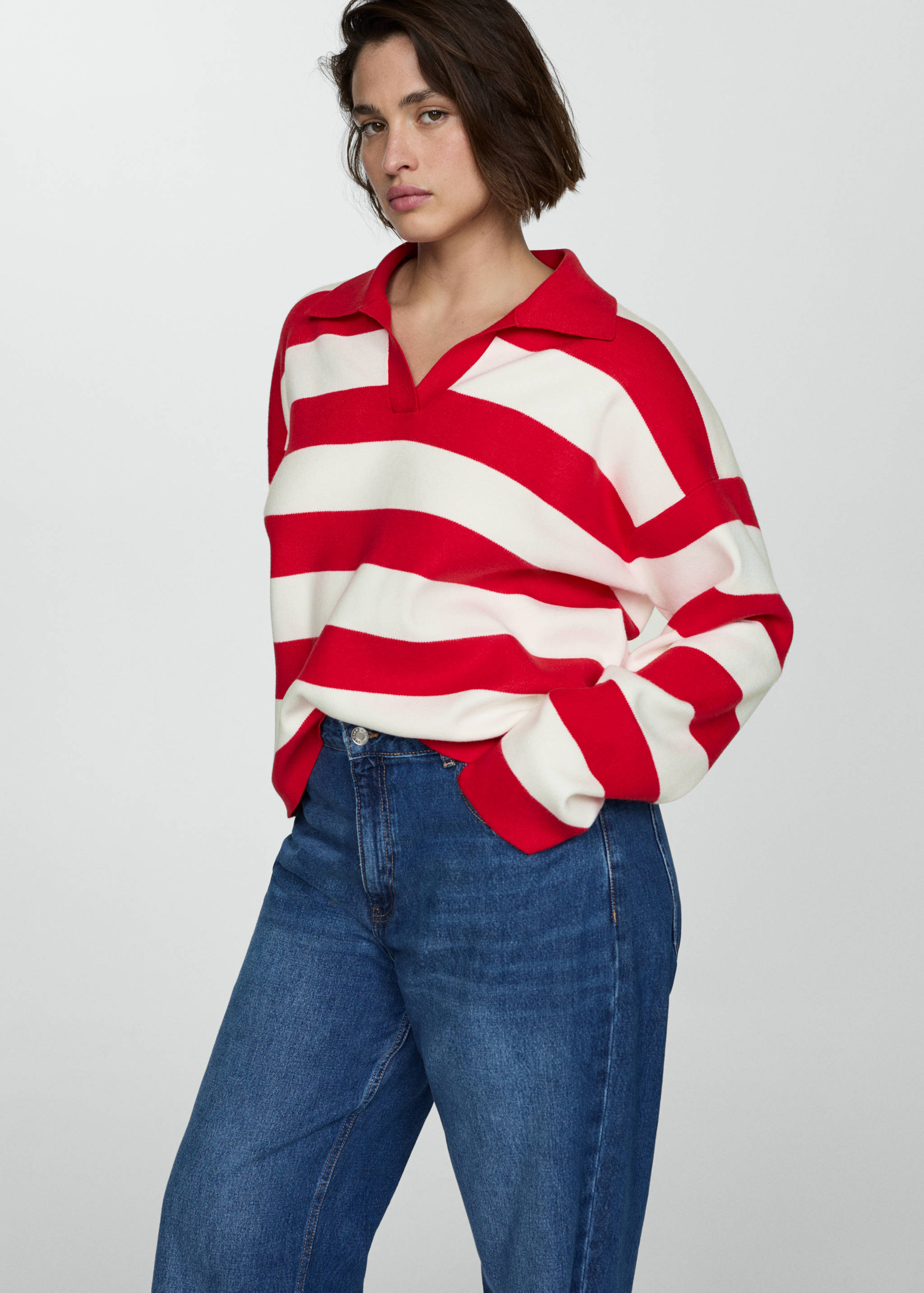 Striped polo-neck sweater - Details of the article 5