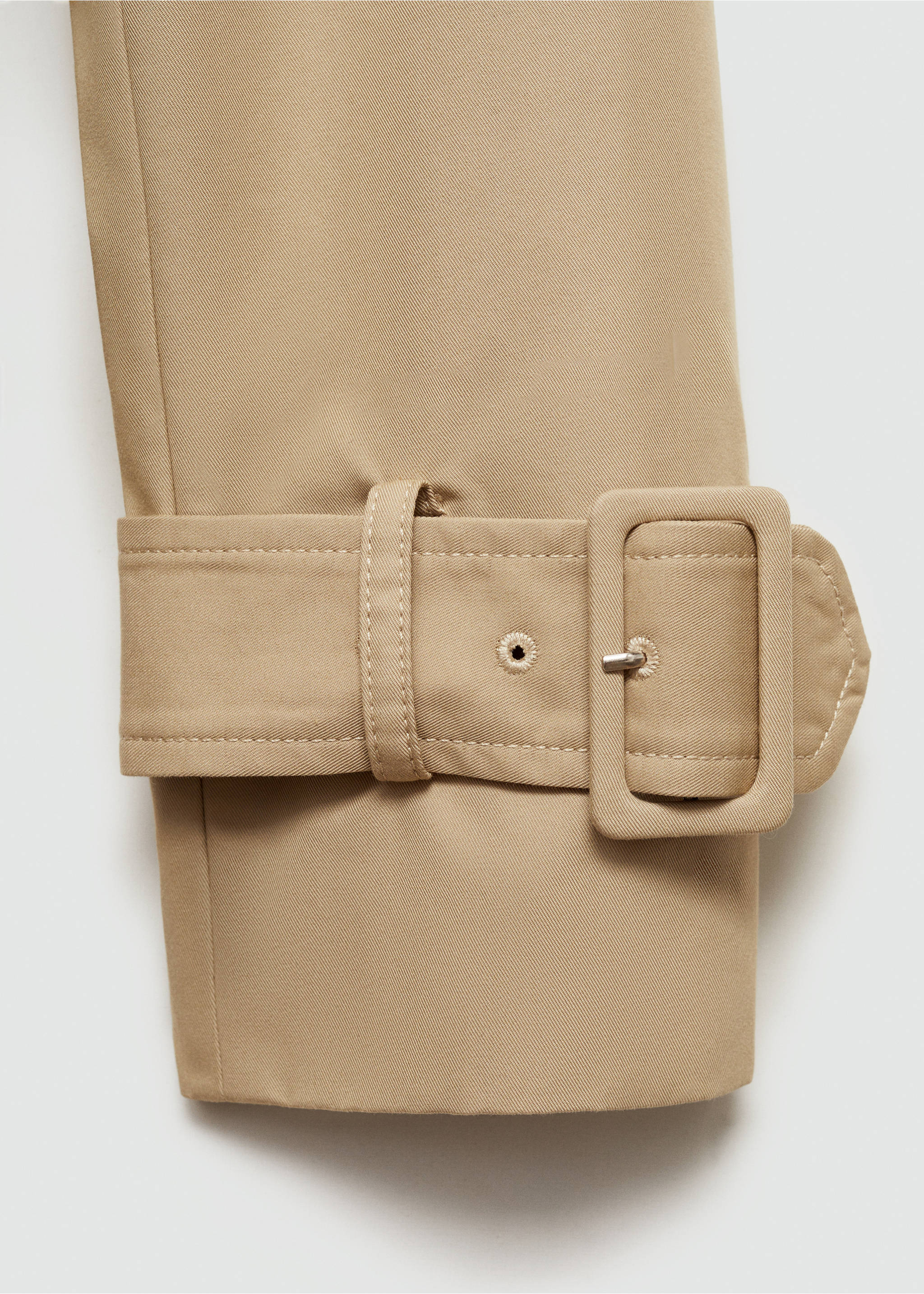 Double-breasted cotton trench coat - Details of the article 0, Medium Brown. Ref: 77014765-00.