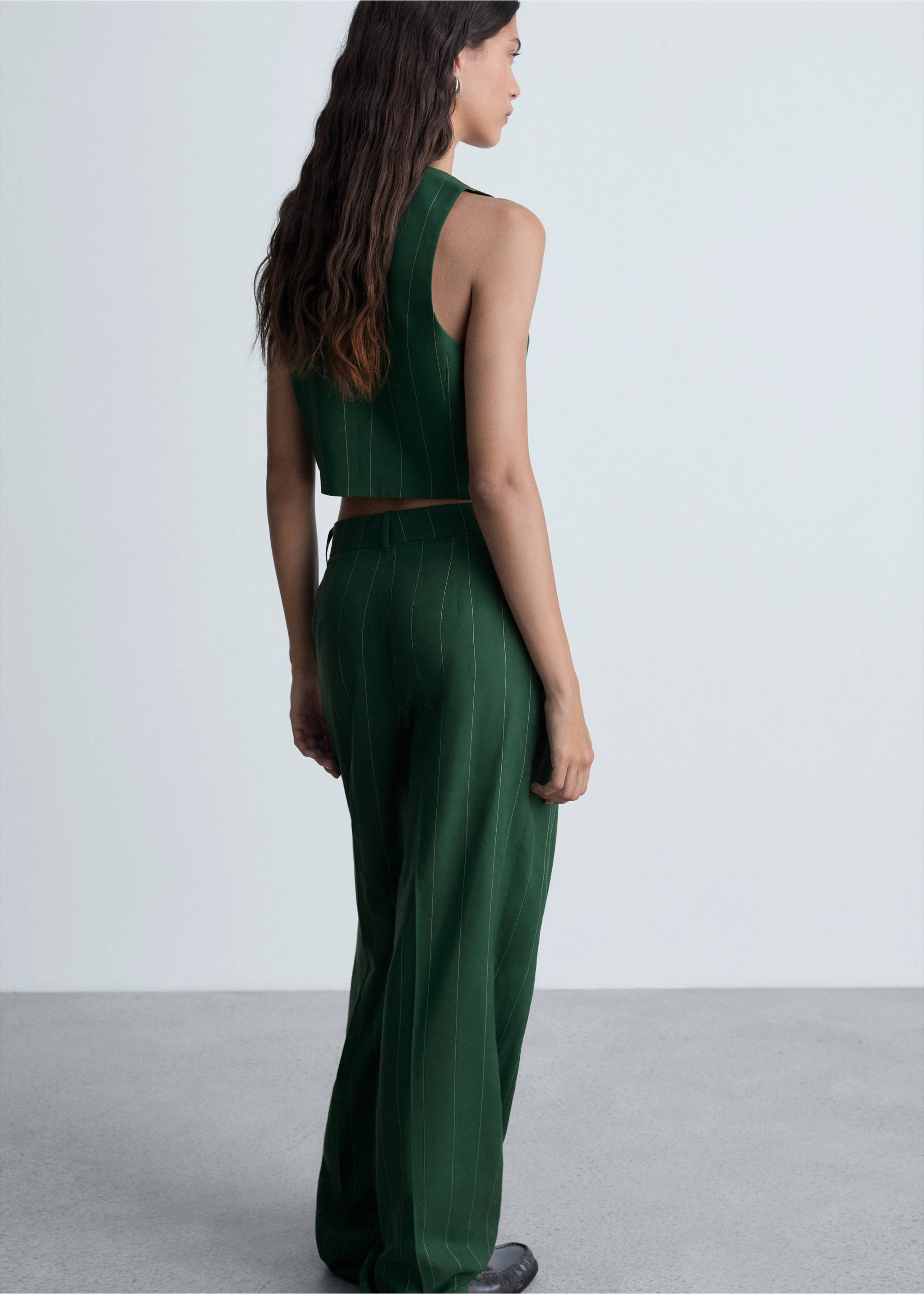Hajszálcsíkos öltöny mellény - A cikk hátulja, Zöld. Ref: 77014768-00.