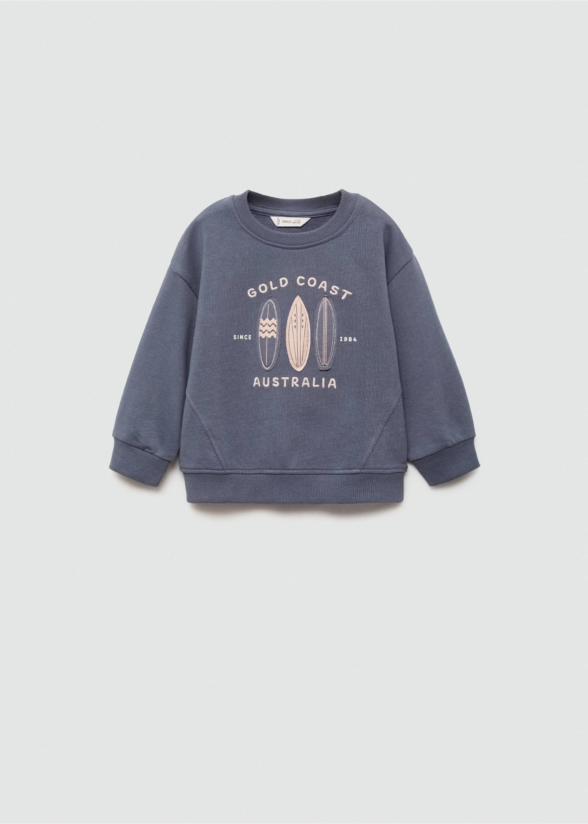 Surf printed sweatshirt - Article without model, Indigo Blue. Ref: 77014771-00.
