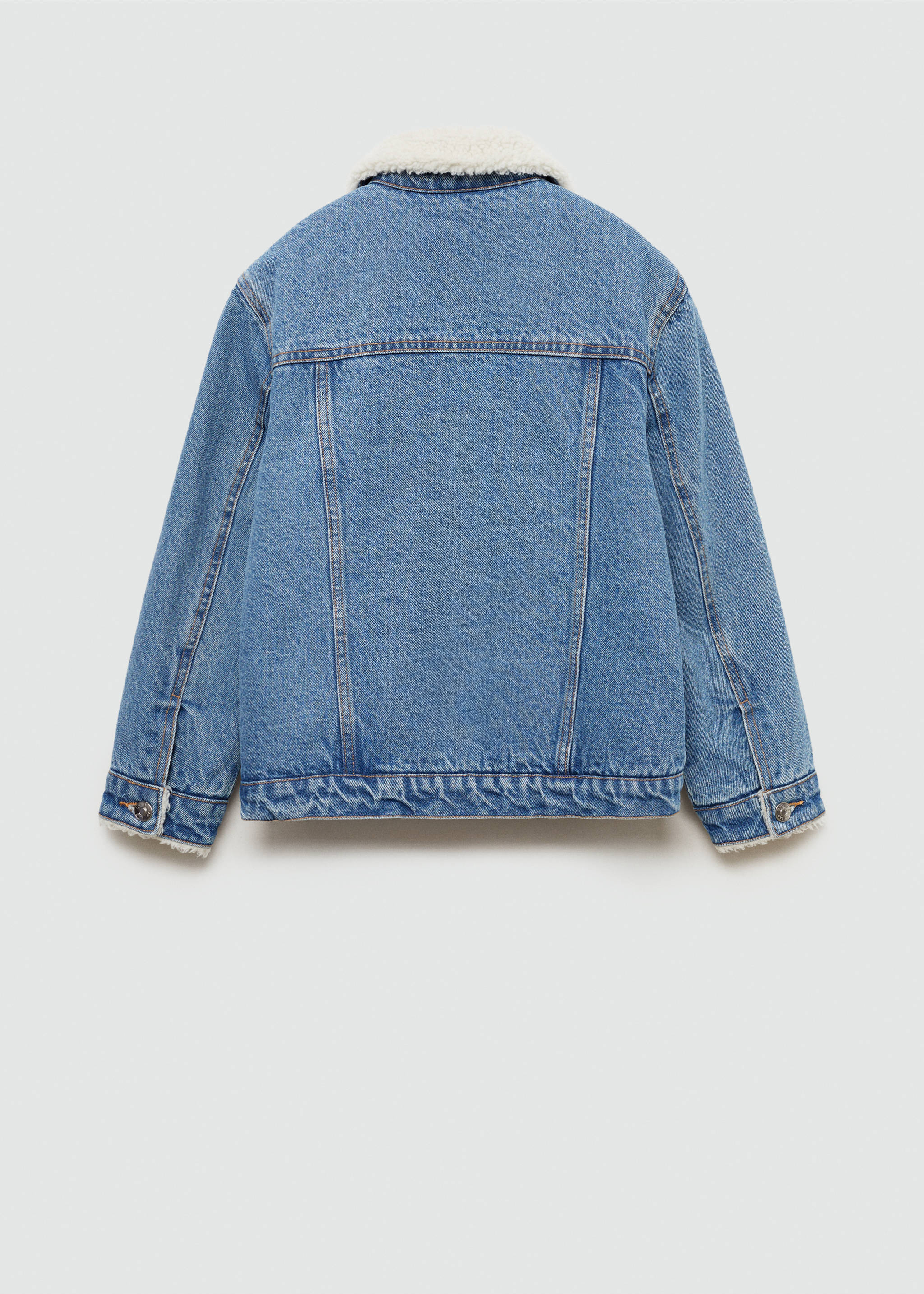 Shearling denim jacket - Reverse of the article, Medium Blue. Ref: 77014774-00.