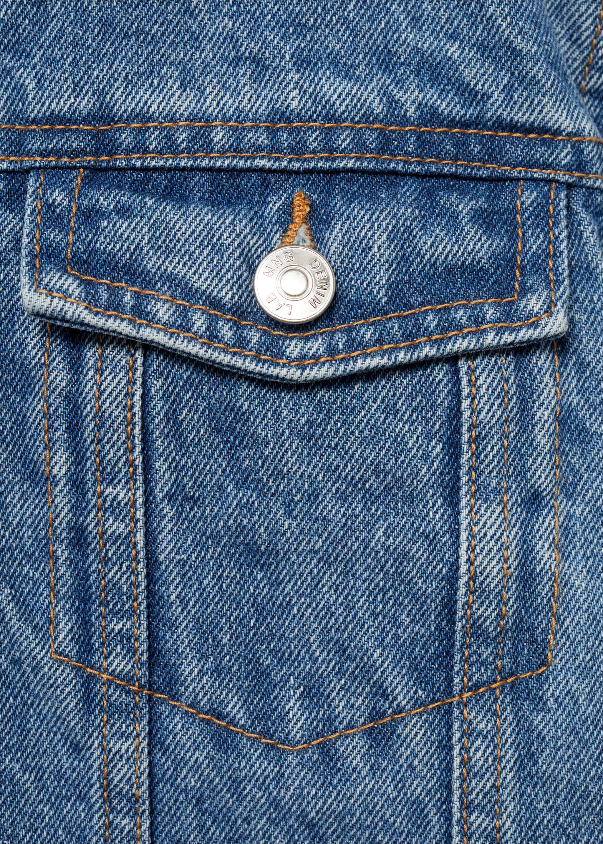 Shearling denim jacket - Details of the article 0, Medium Blue. Ref: 77014774-00.