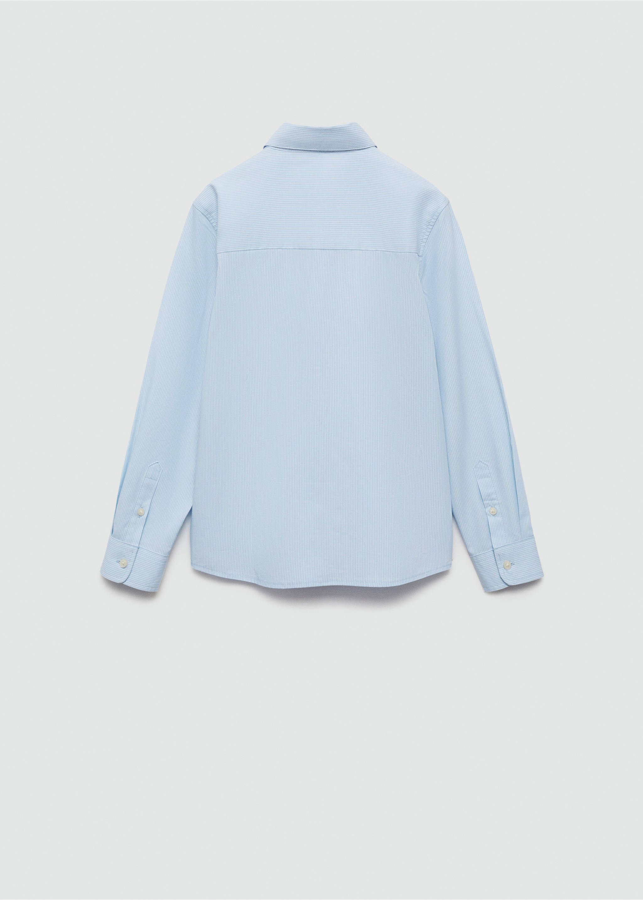 Regular-fit striped cotton shirt - Reverse of the article, Sky Blue. Ref: 77014775-00.