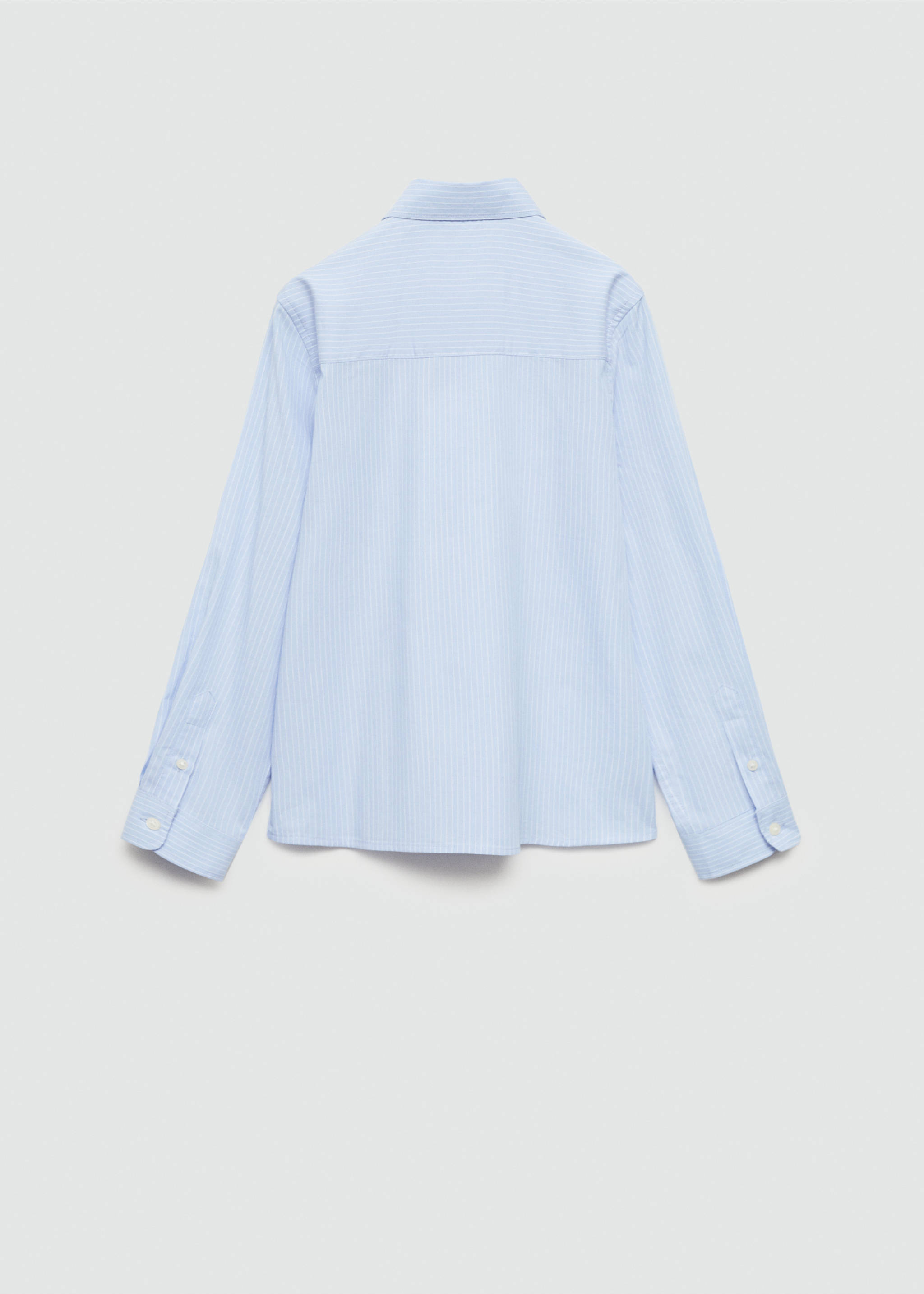 Striped cotton shirt - Reverse of the article, Sky Blue. Ref: 77014776-00.