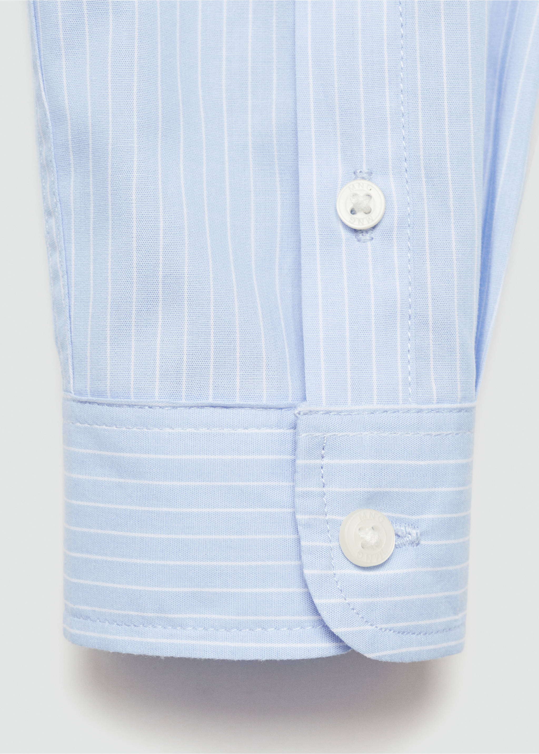Striped cotton shirt - Details of the article 0, Sky Blue. Ref: 77014776-00.