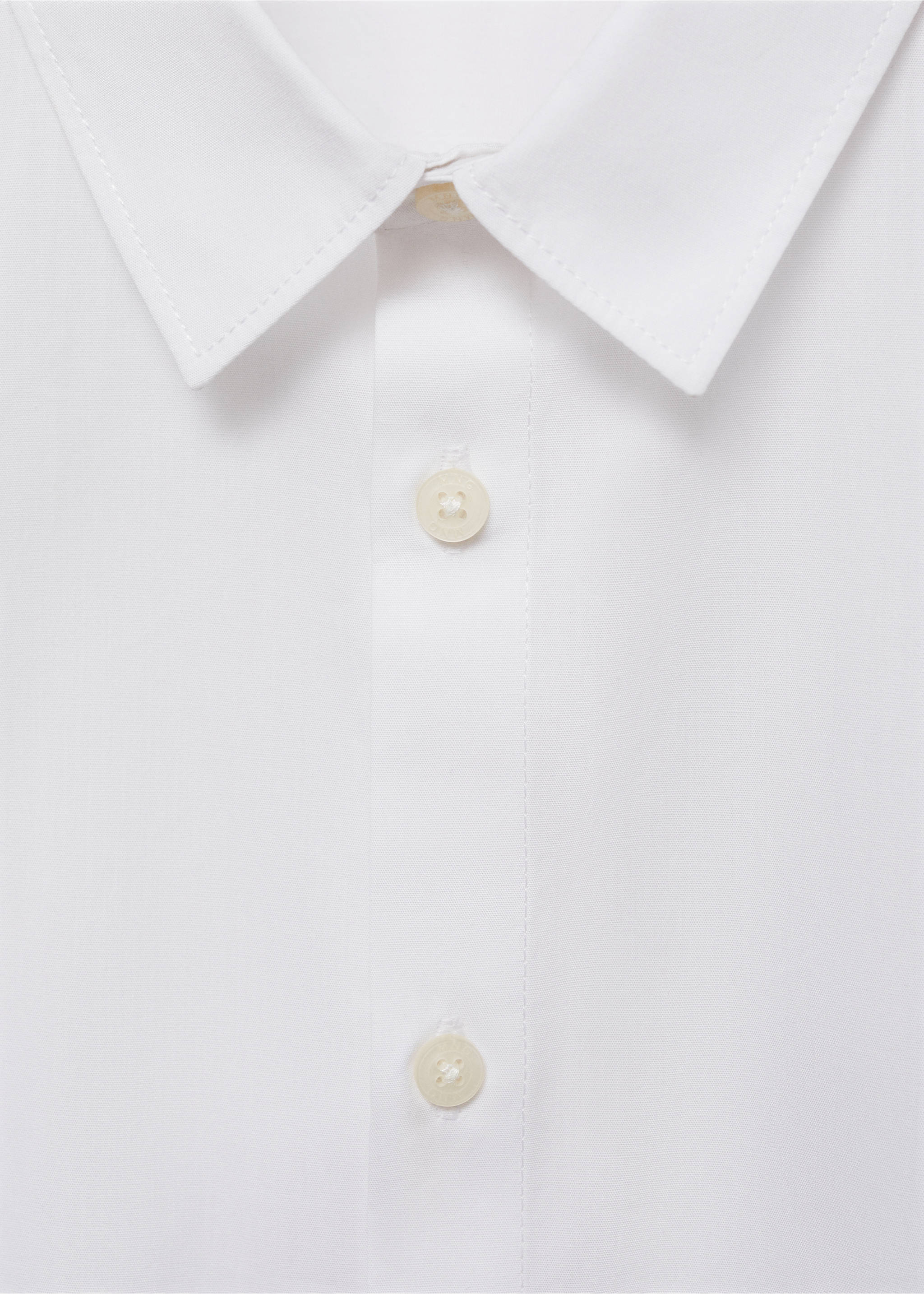 Regular fit cotton shirt - Details of the article 8, White. Ref: 77014777-00.
