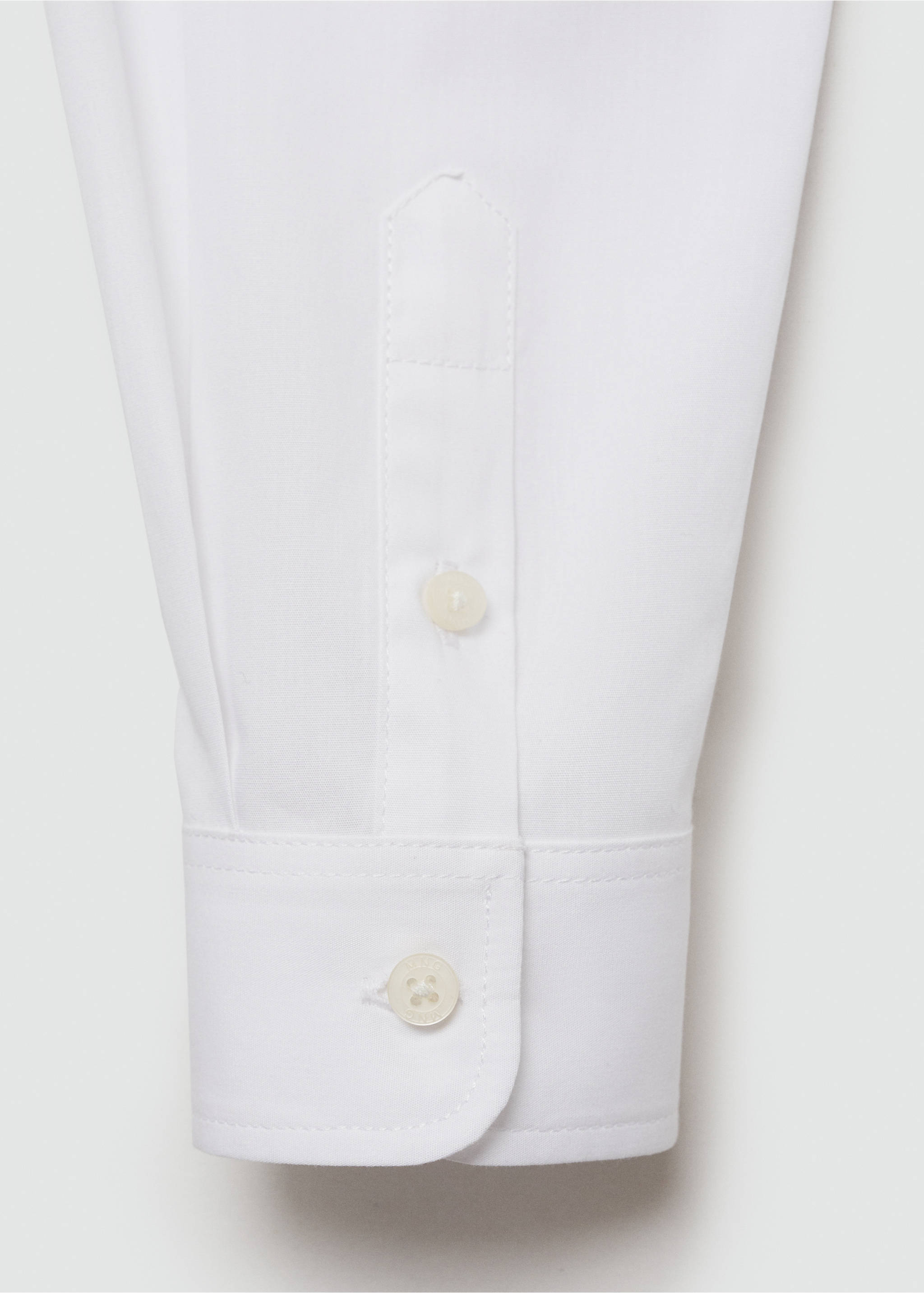 Regular fit cotton shirt - Details of the article 0, White. Ref: 77014777-00.