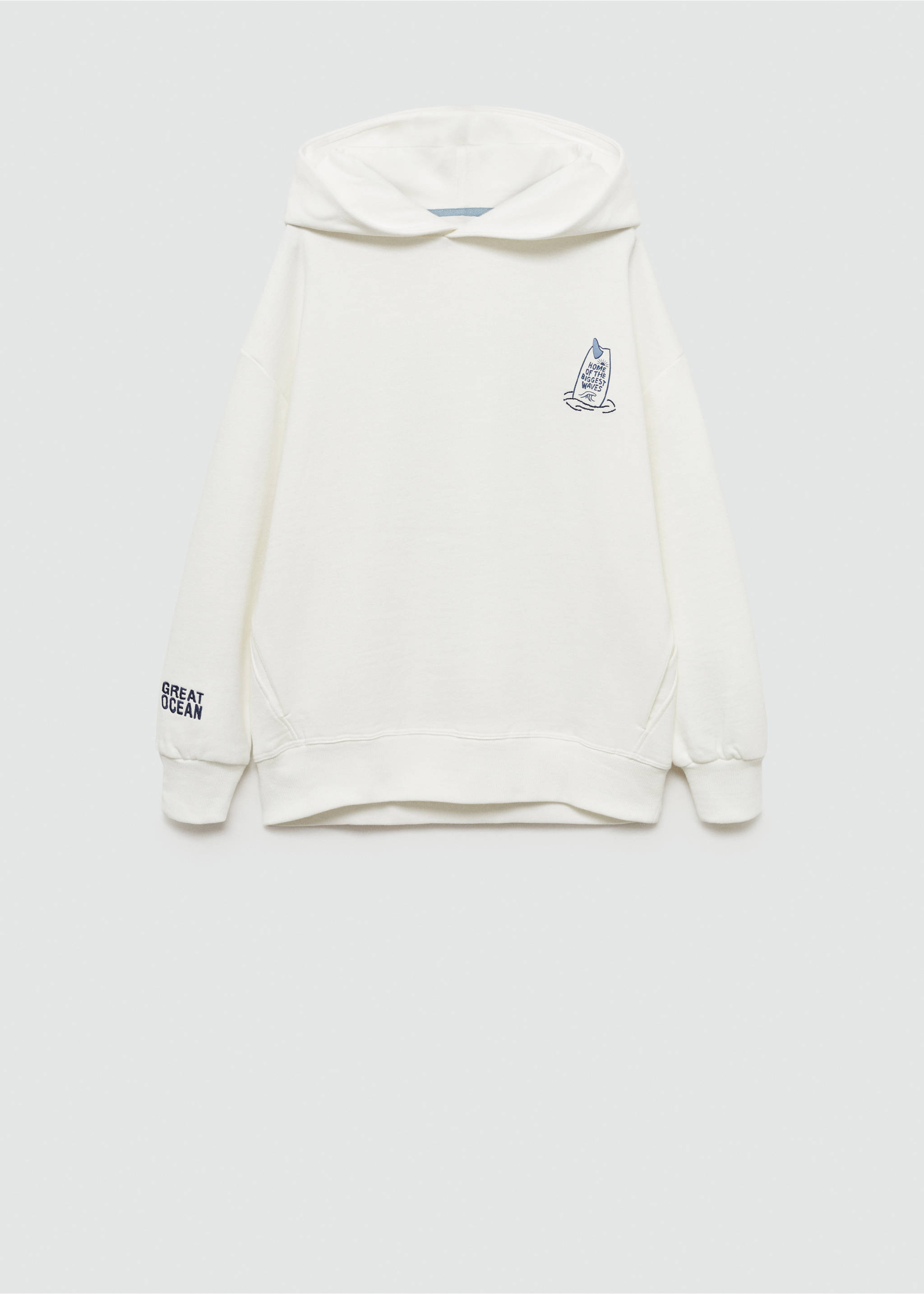 Embroidered detail cotton sweatshirt - Article without model, Off White. Ref: 77014779-00.