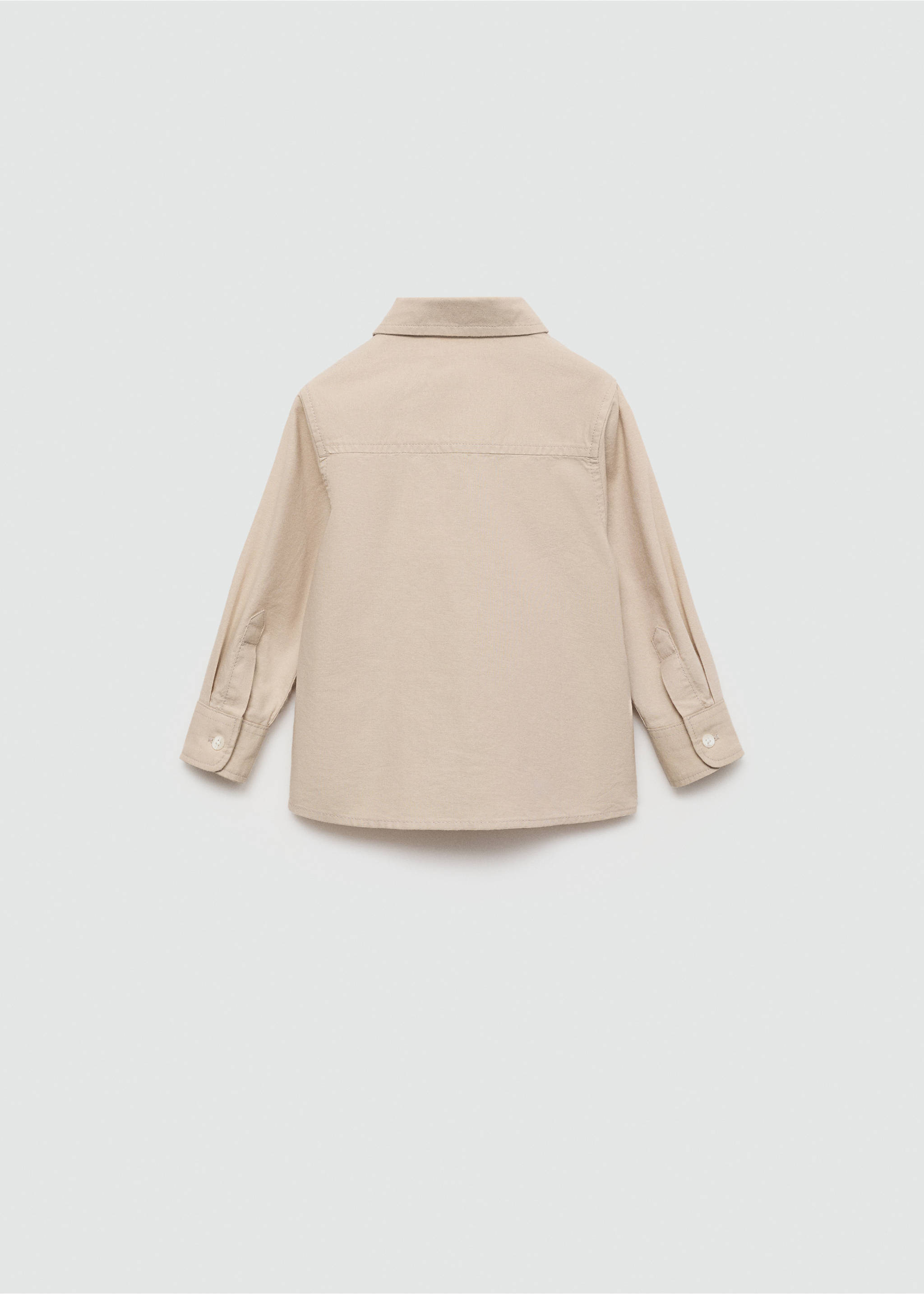 Chest-pocket cotton shirt - Reverse of the article, Ivory White. Ref: 77014781-00.