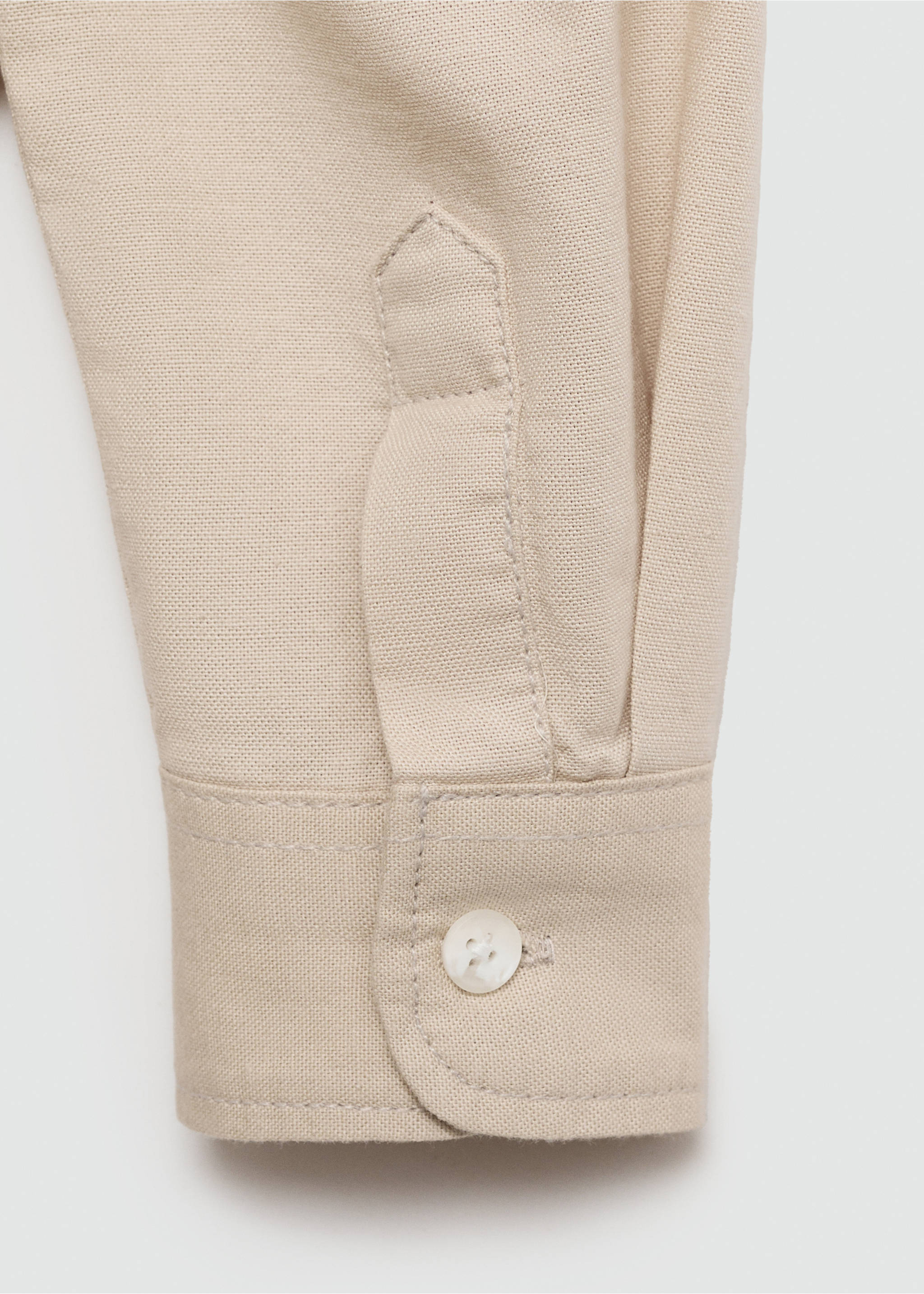 Chest-pocket cotton shirt - Details of the article 0, Ivory White. Ref: 77014781-00.