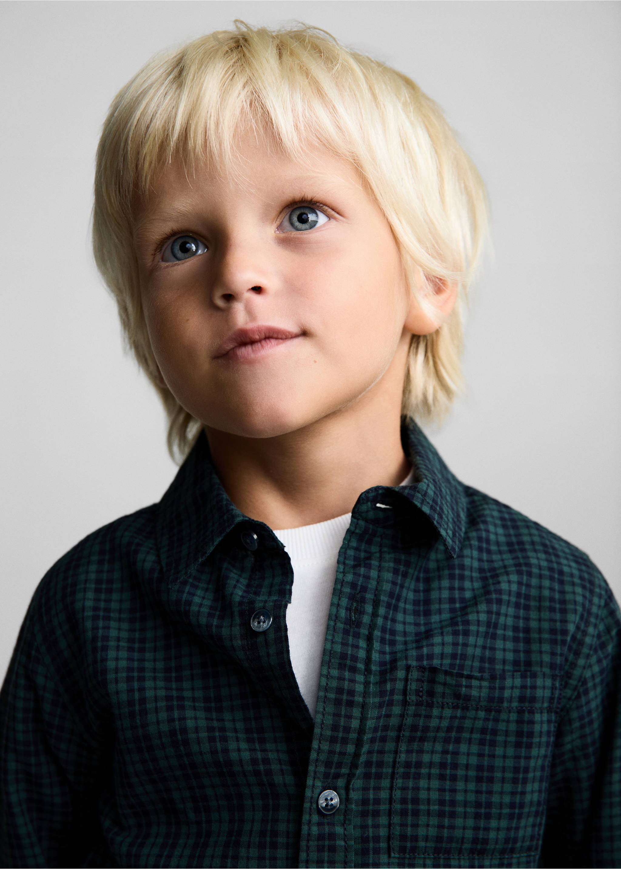 Πουκάμισο βαμβακερό καρό - Λεπτομέρεια του προϊόντος 1, Πράσινο Σκούρο. Ref: 77014783-00.