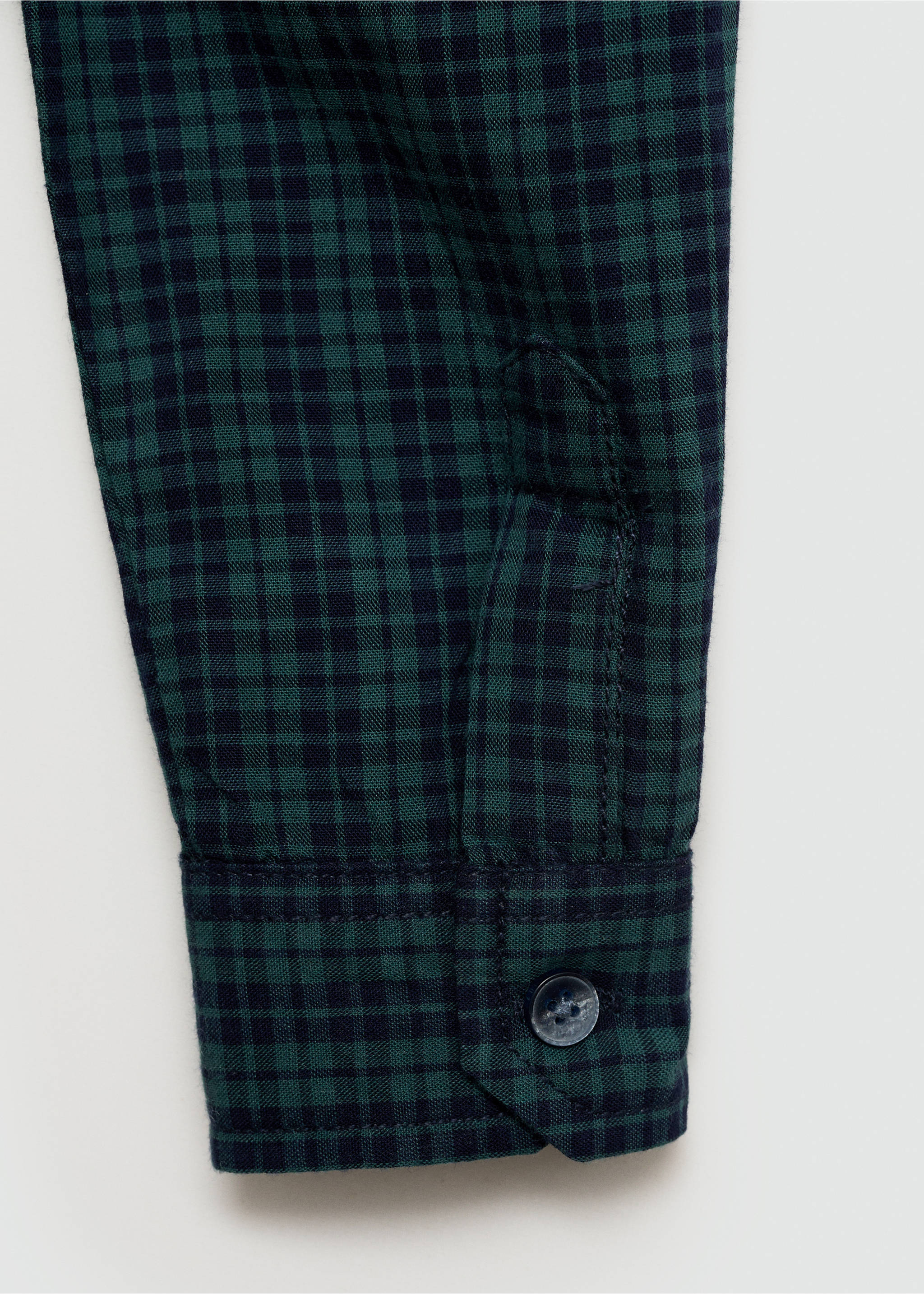 Πουκάμισο βαμβακερό καρό - Λεπτομέρεια του προϊόντος 0, Πράσινο Σκούρο. Ref: 77014783-00.