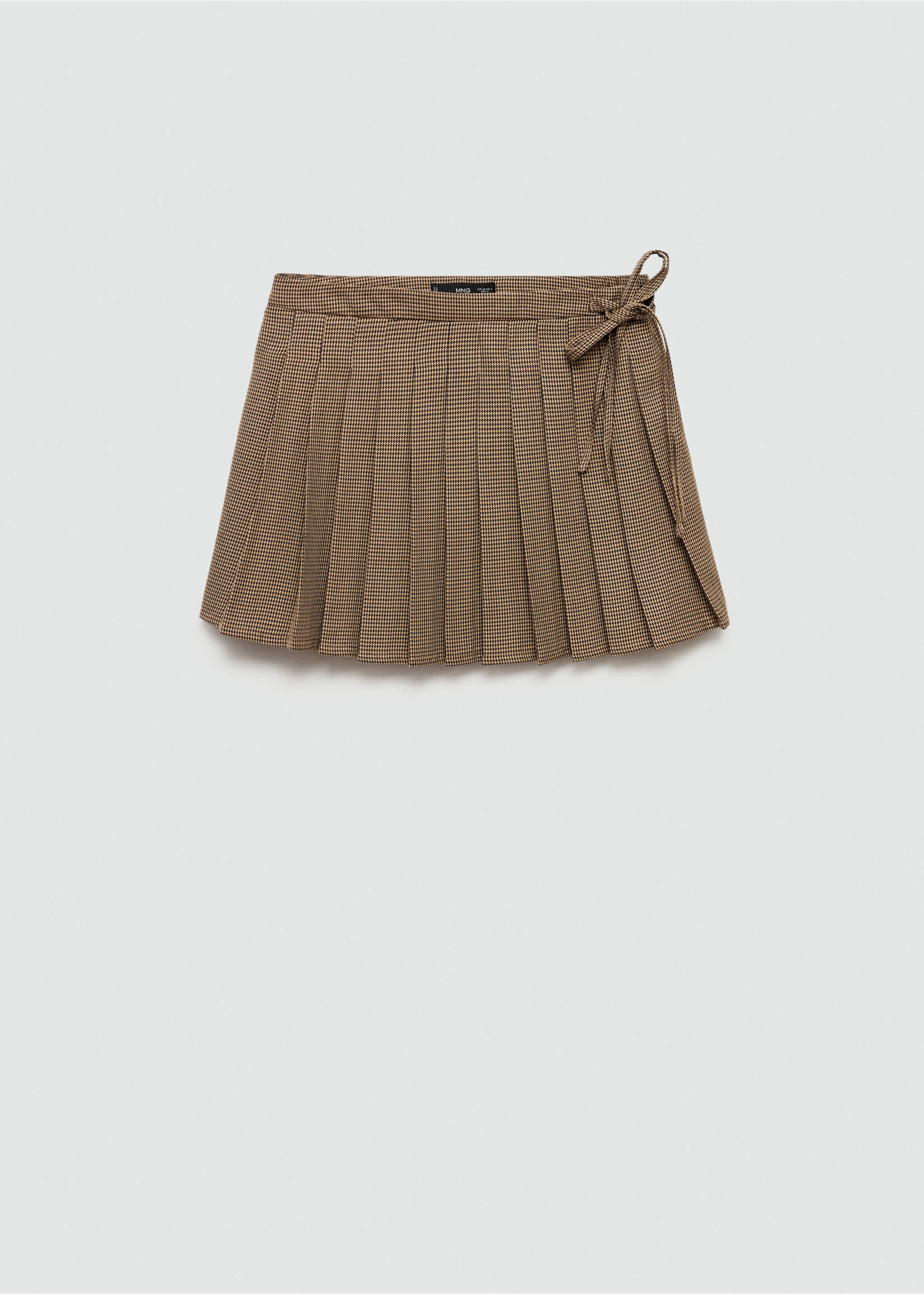 Houndstooth mini-skirt - Article without model, Brown. Ref: 77014787-00.