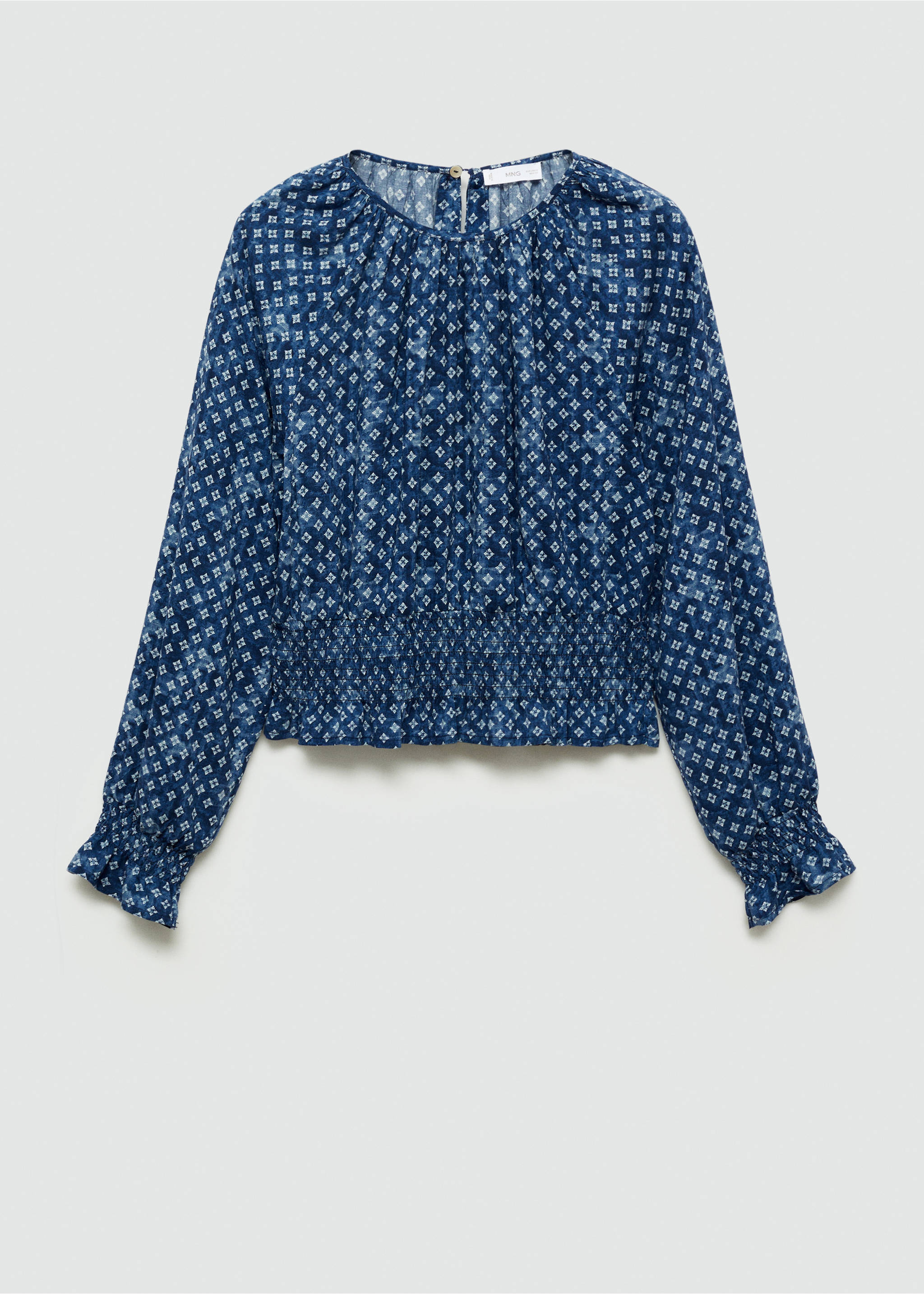 Blusa estampada fruncido - Artículo sin modelo, Azul marino oscuro. Ref: 77014788-00.