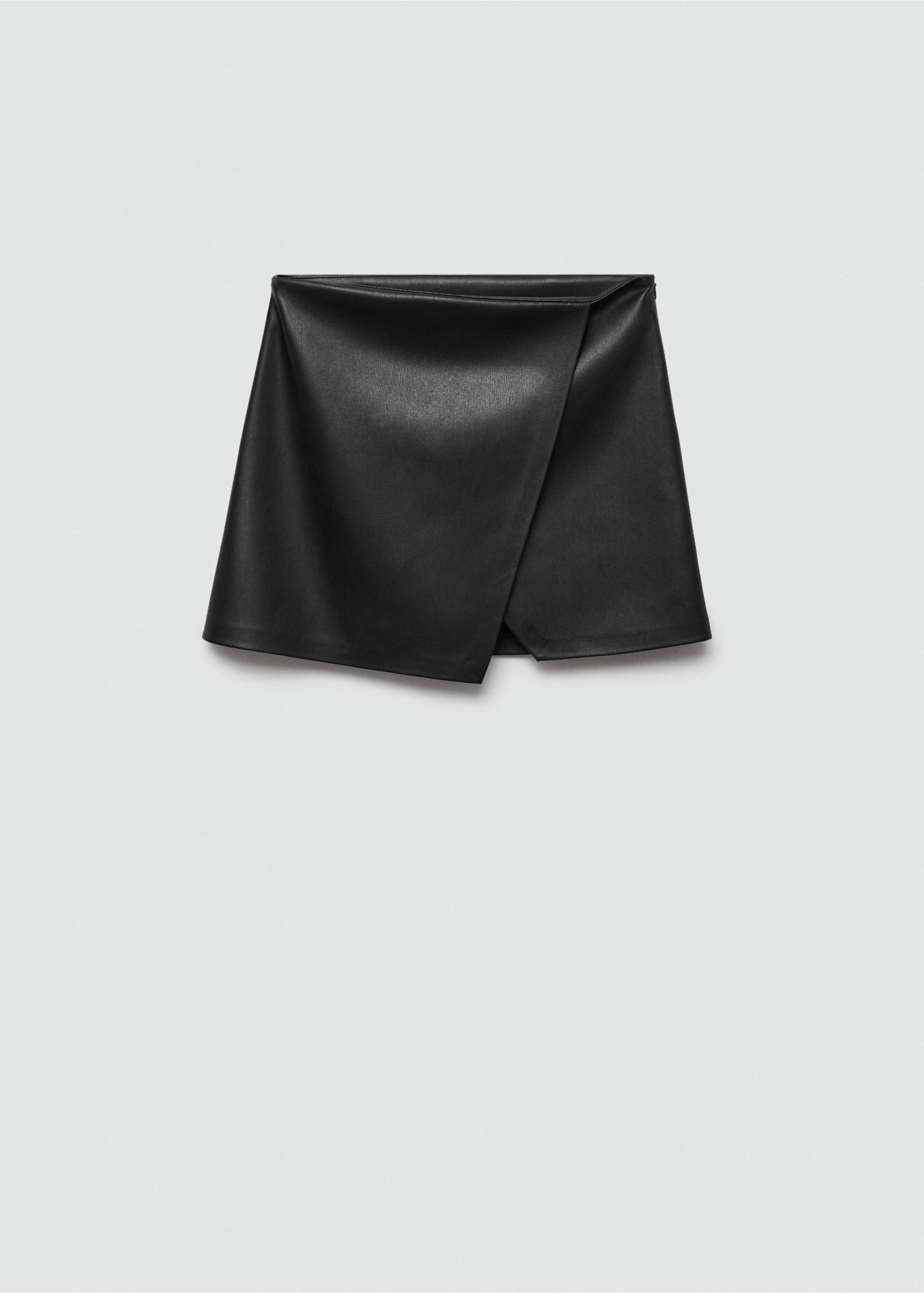 Faux-leather mini-skirt - Article without model, Black. Ref: 77014789-00.