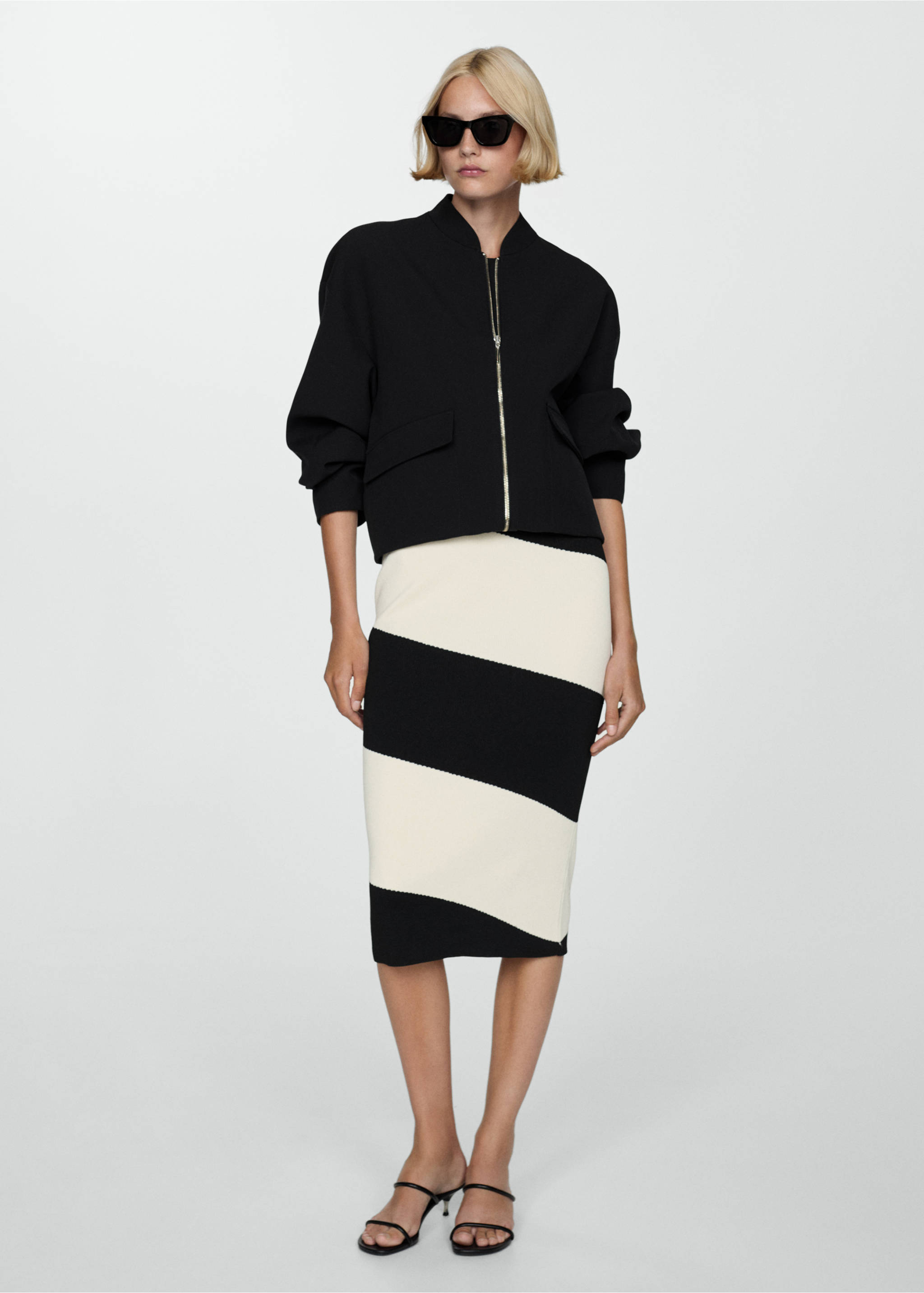 Oversized-Bomberjacke - Allgemeine Ansicht, Schwarz. Ref: 77014791-00.