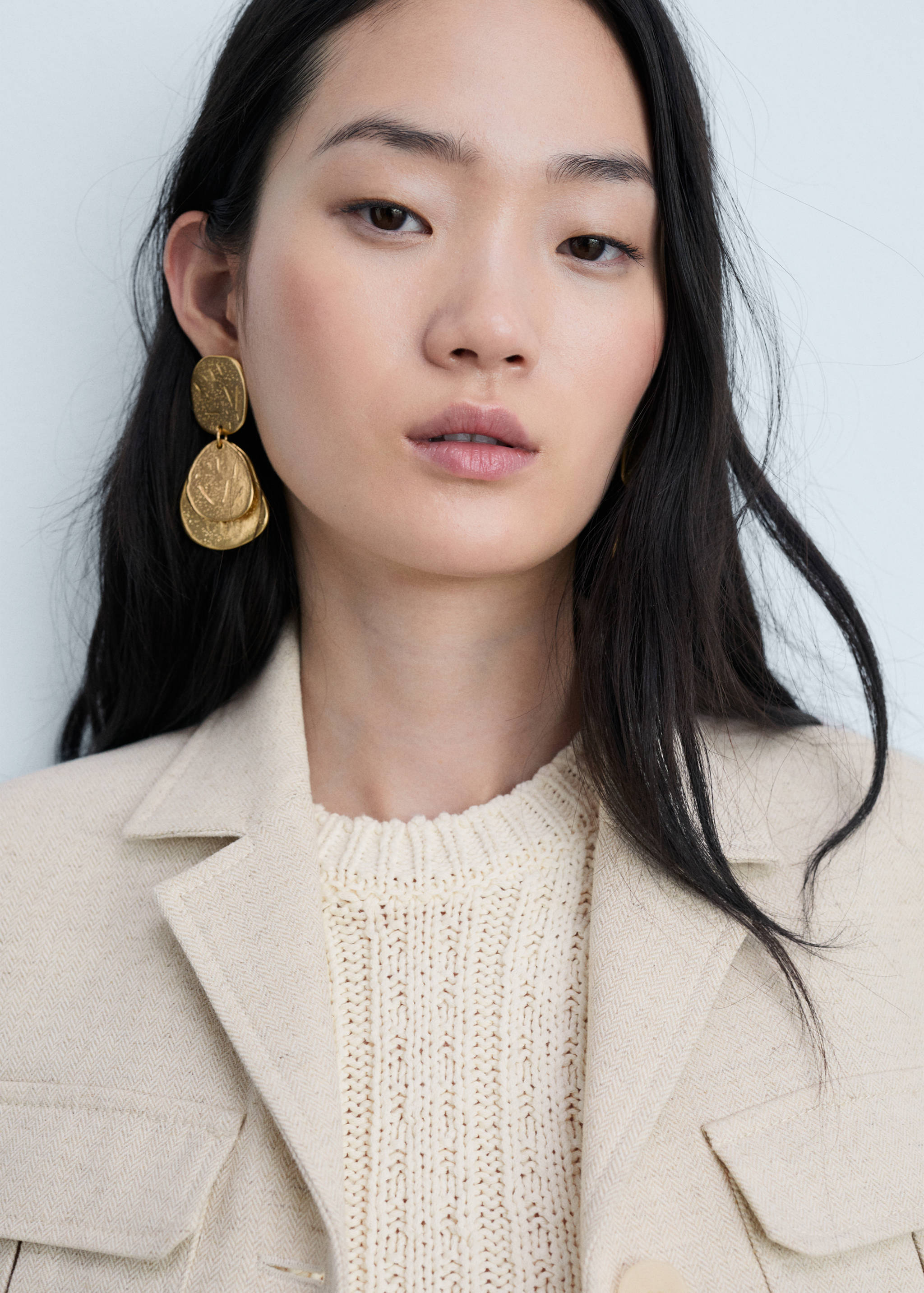 Linen-cotton tailored jacket with pockets - Details of the article 1