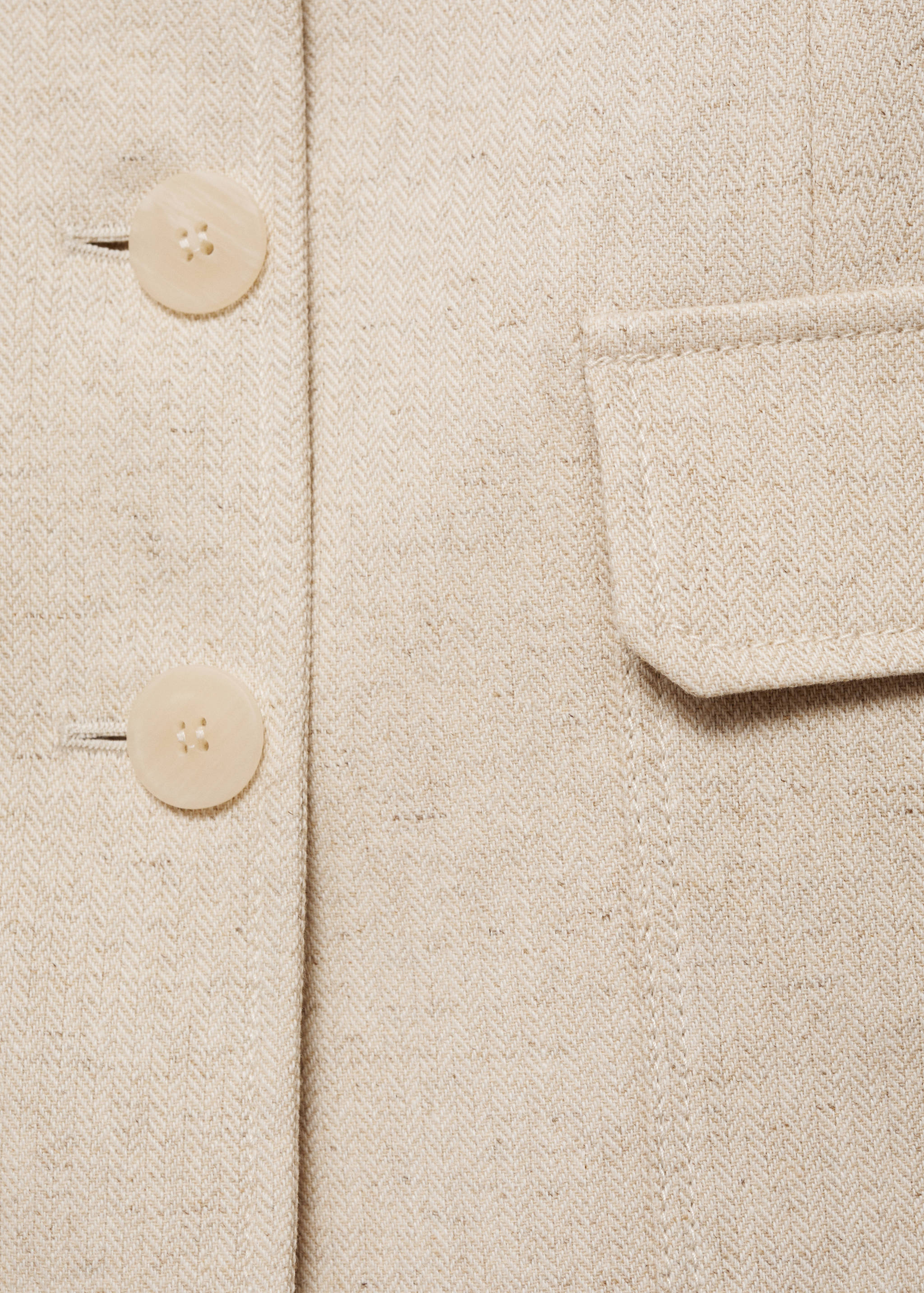 Linen-cotton tailored jacket with pockets - Details of the article 0
