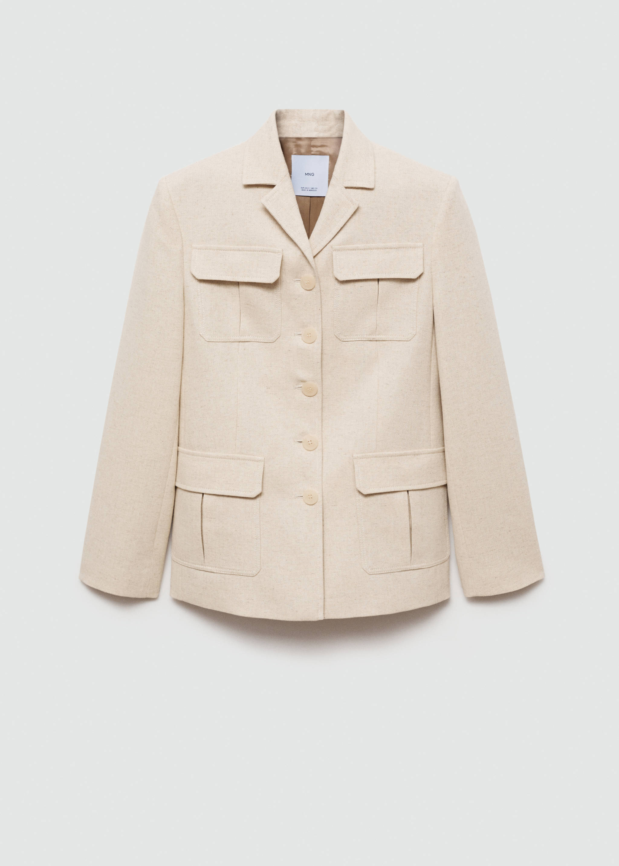 Linen-cotton tailored jacket with pockets - Article without model