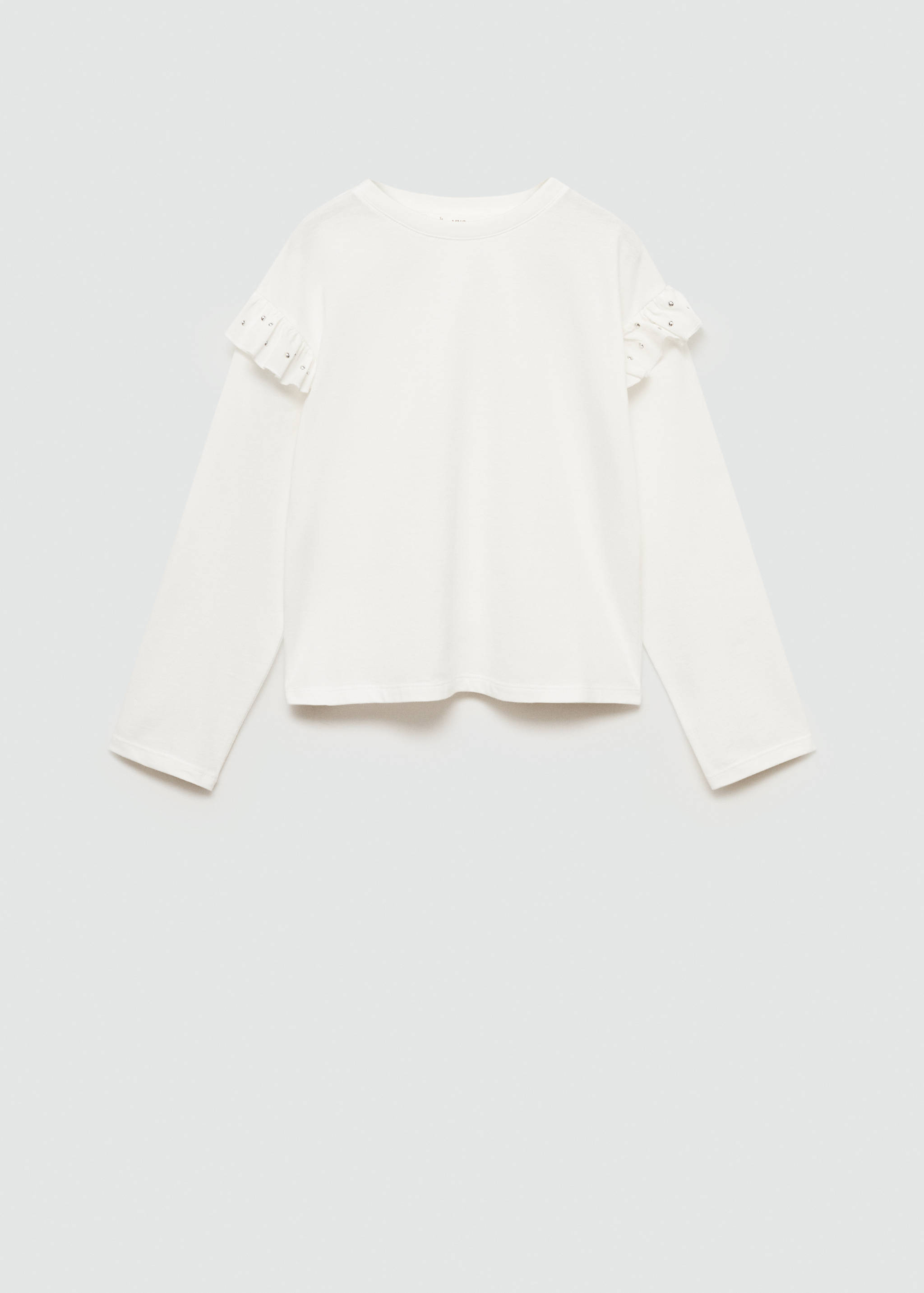 T-shirt with studded ruffles - Article without model