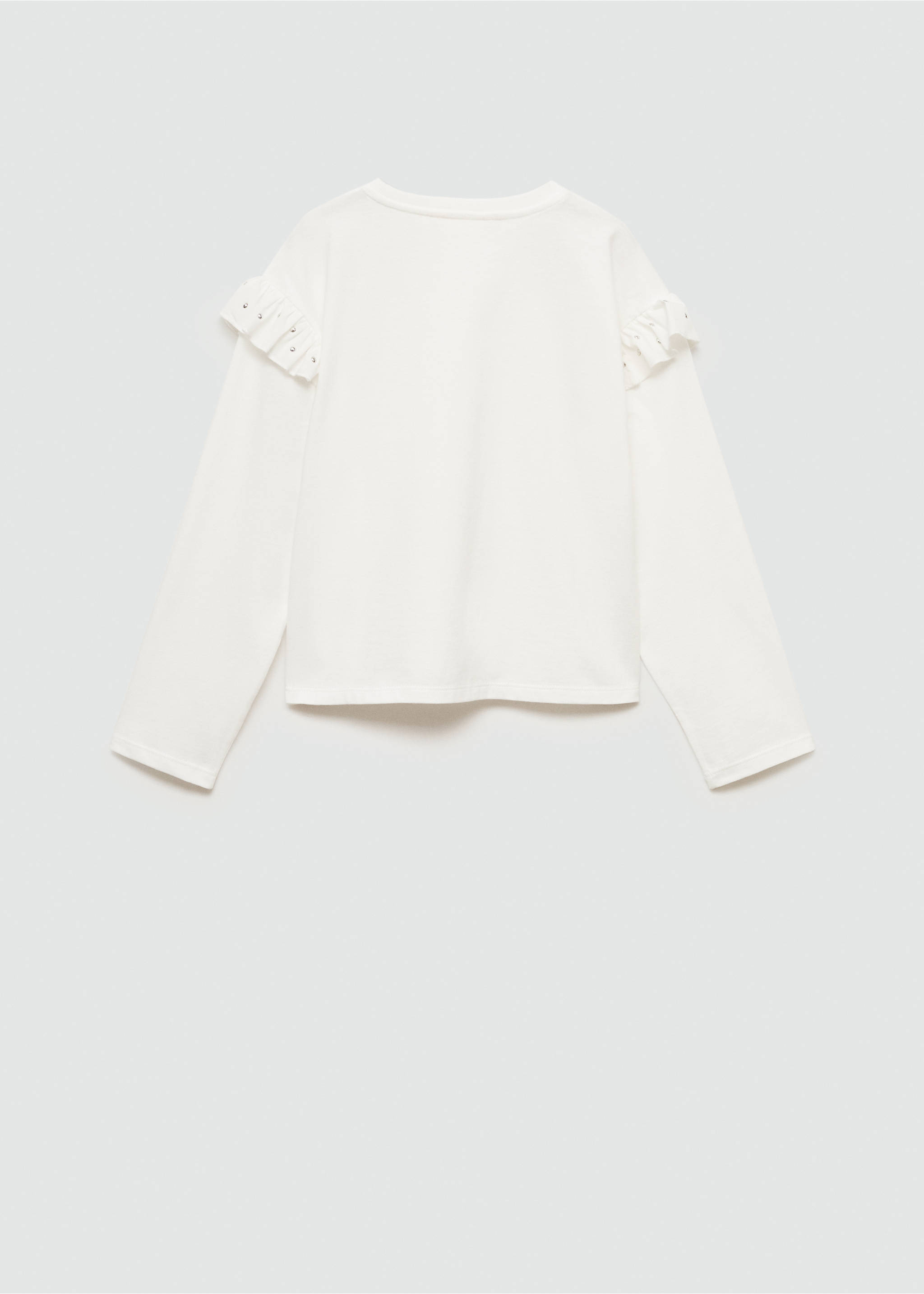 T-shirt with studded ruffles - Reverse of the article, Off White. Ref: 77014801-00.