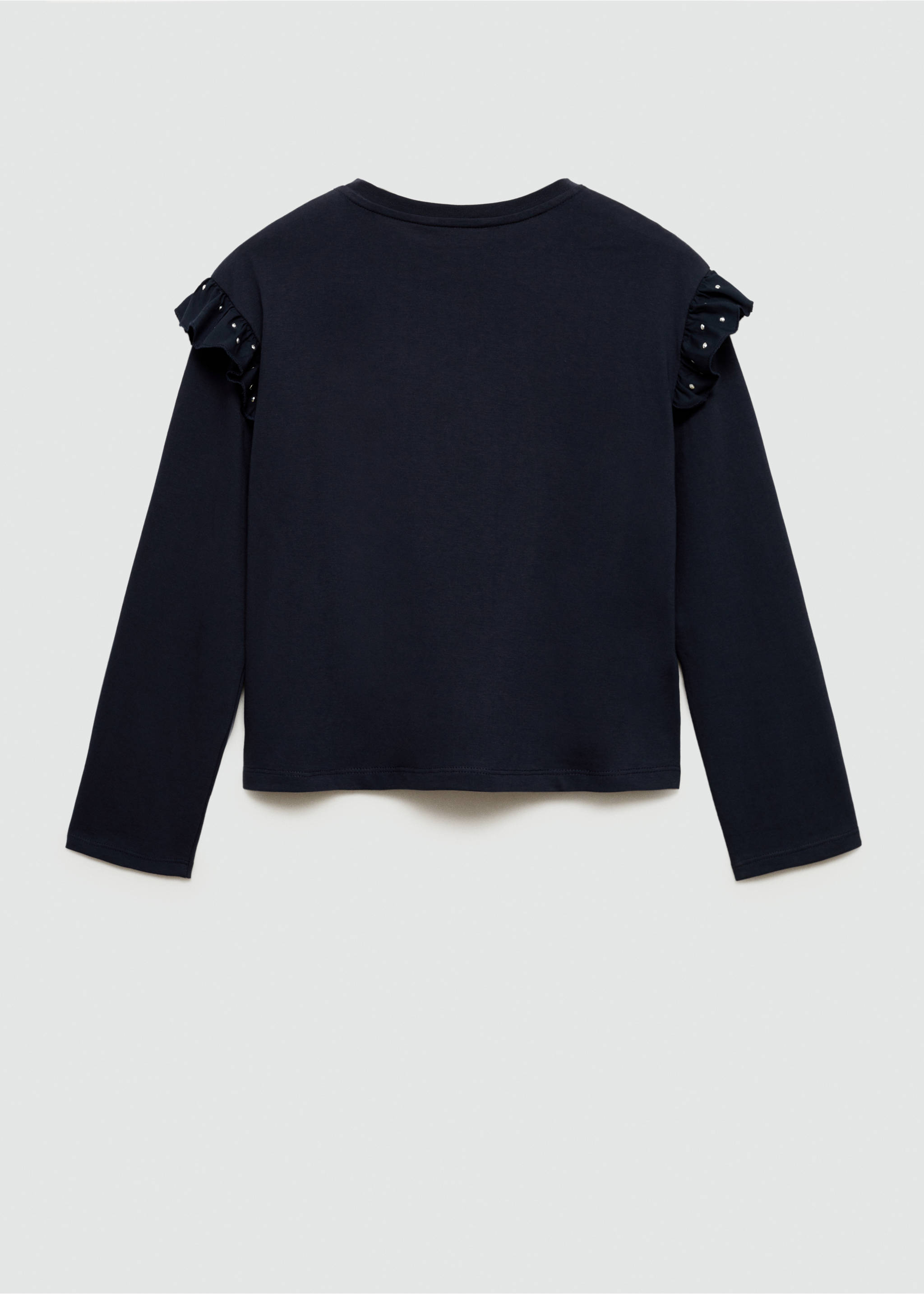 T-shirt with studded ruffles - Reverse of the article, Dark Navy. Ref: 77014801-00.