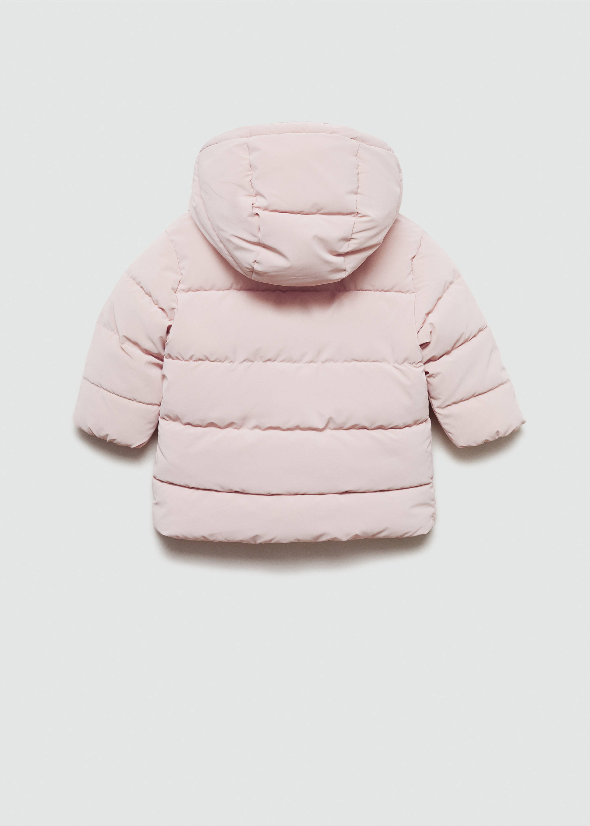 Steppanorak mit Innenfutter aus Plüsch - Rückseite des Artikels, Pastellrosa. Ref: 77015149-00.