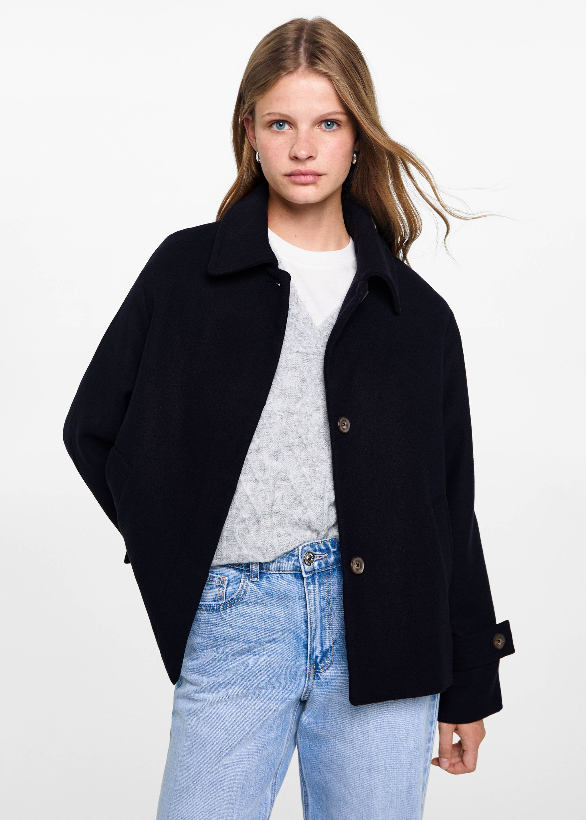 Short cloth coat - Medium plane