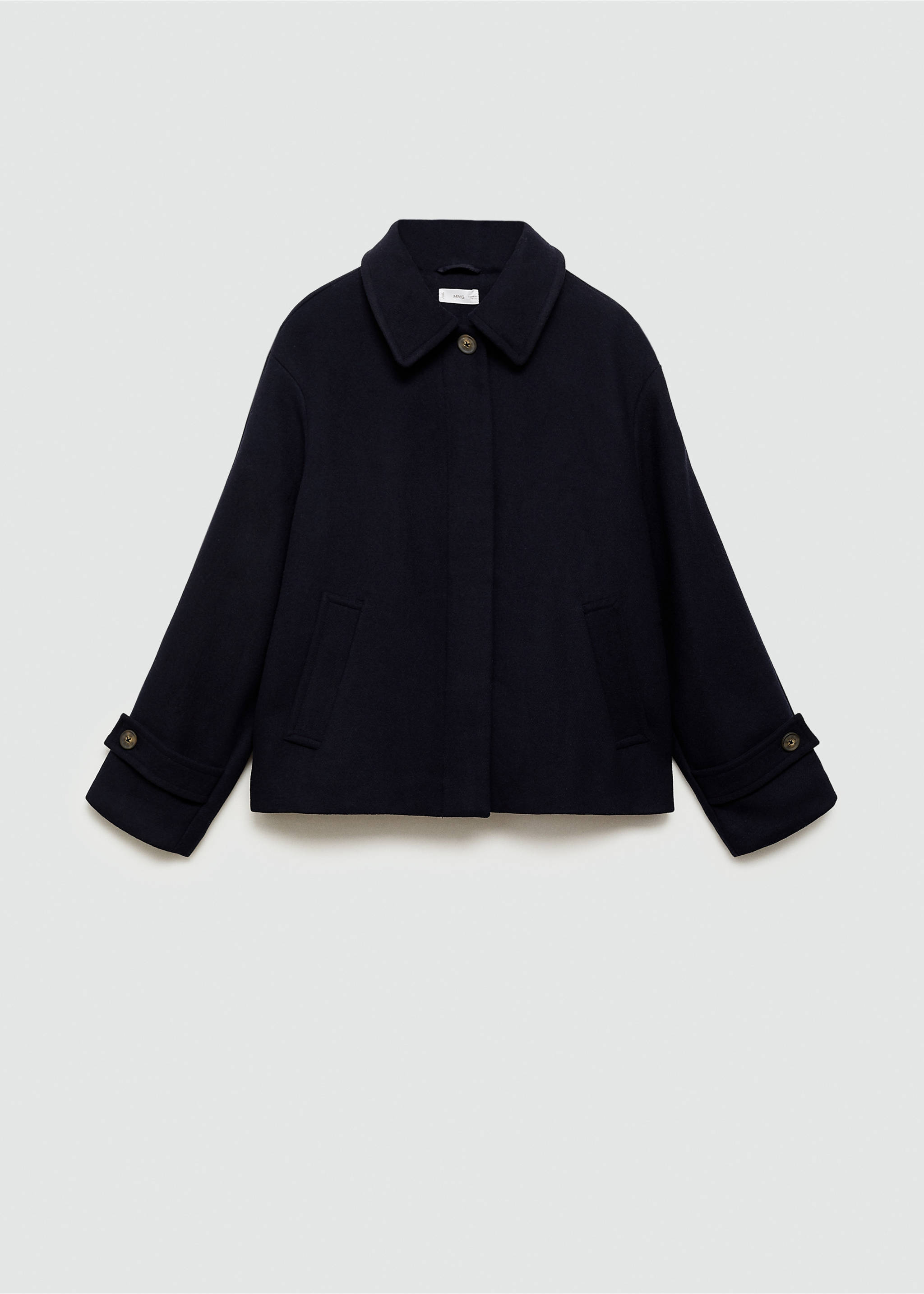 Short cloth coat - Article without model, Dark Navy. Ref: 77015633-00.