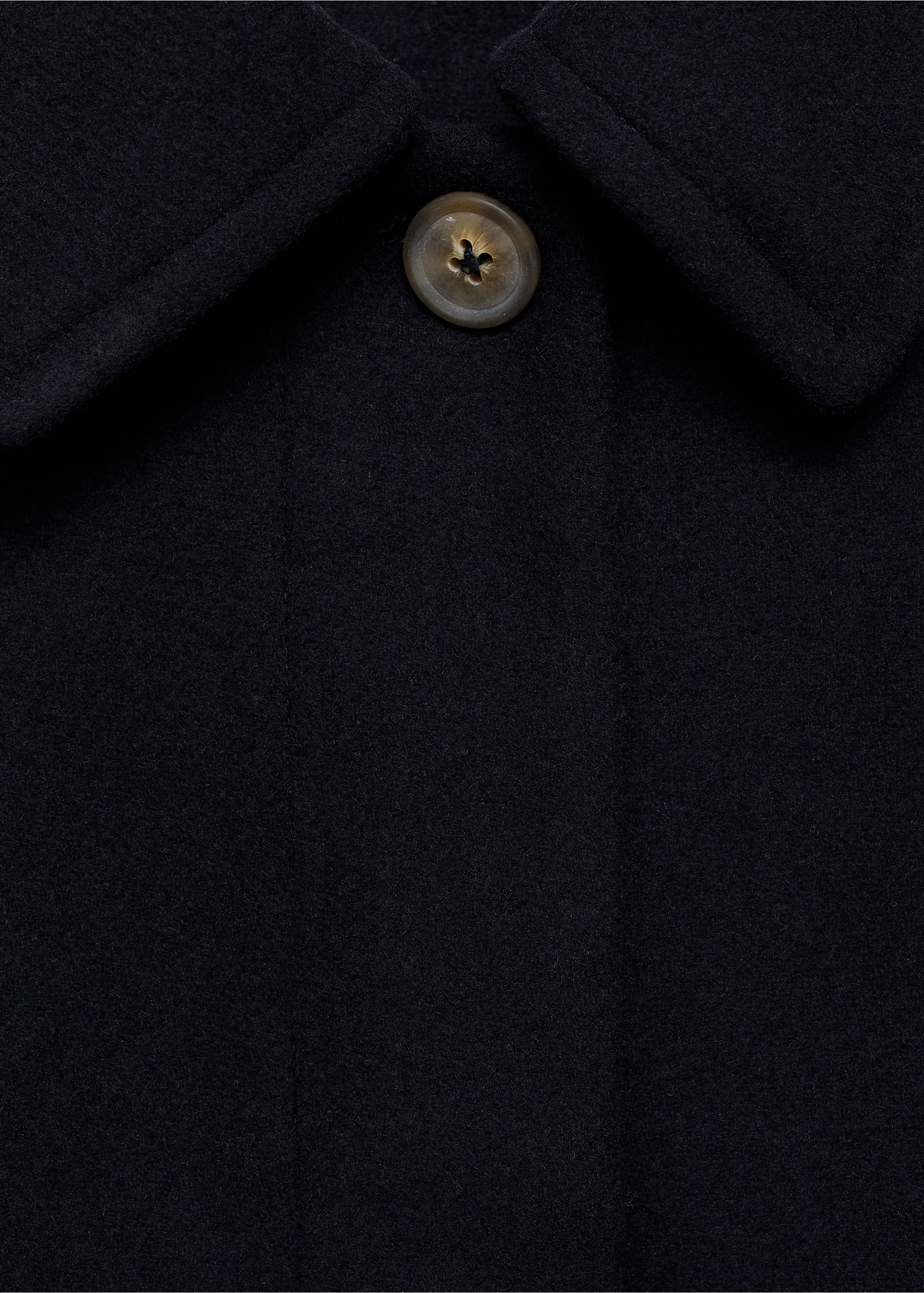 Short cloth coat - Details of the article 8, Dark Navy. Ref: 77015633-00.