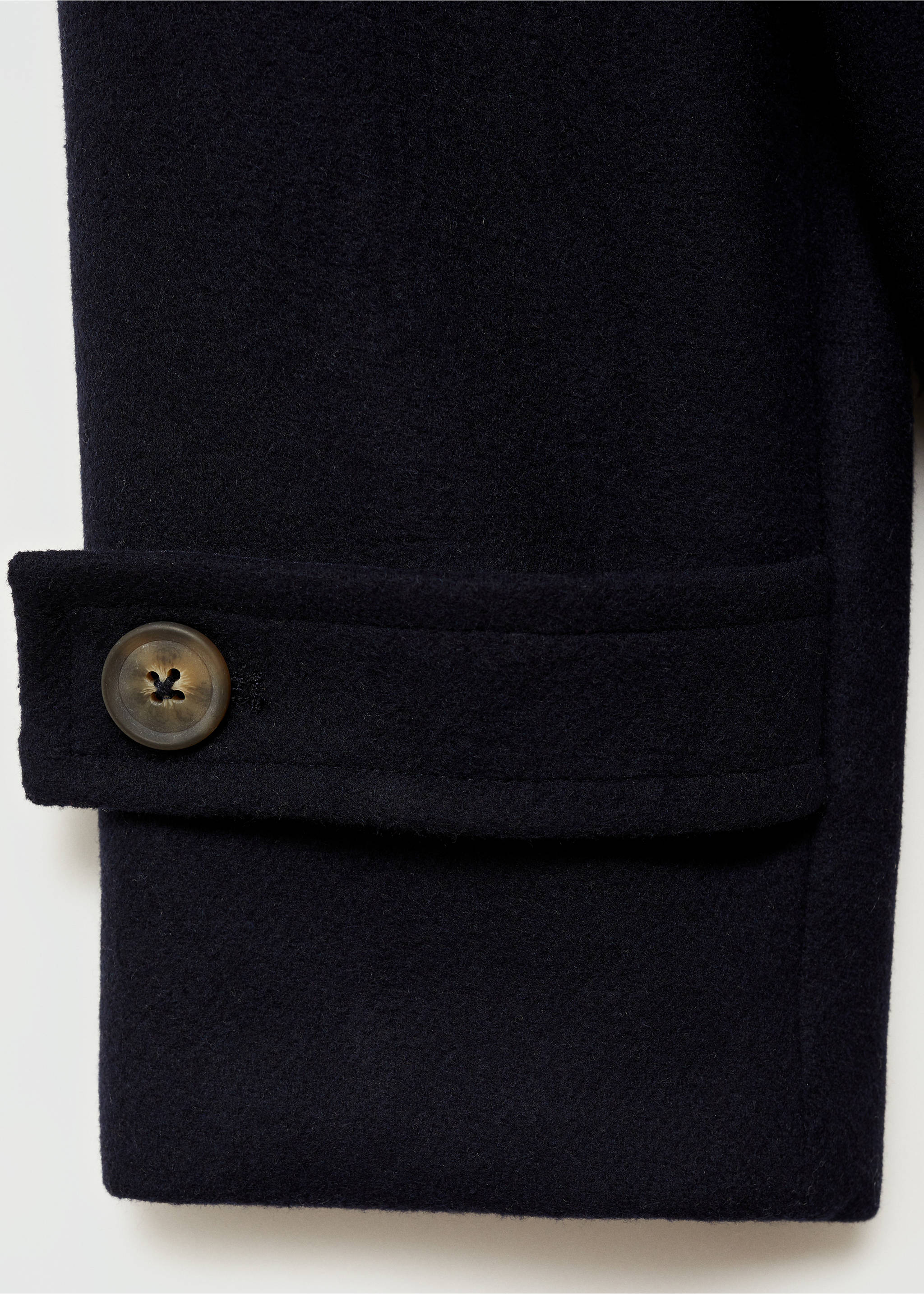 Short cloth coat - Details of the article 0, Dark Navy. Ref: 77015633-00.