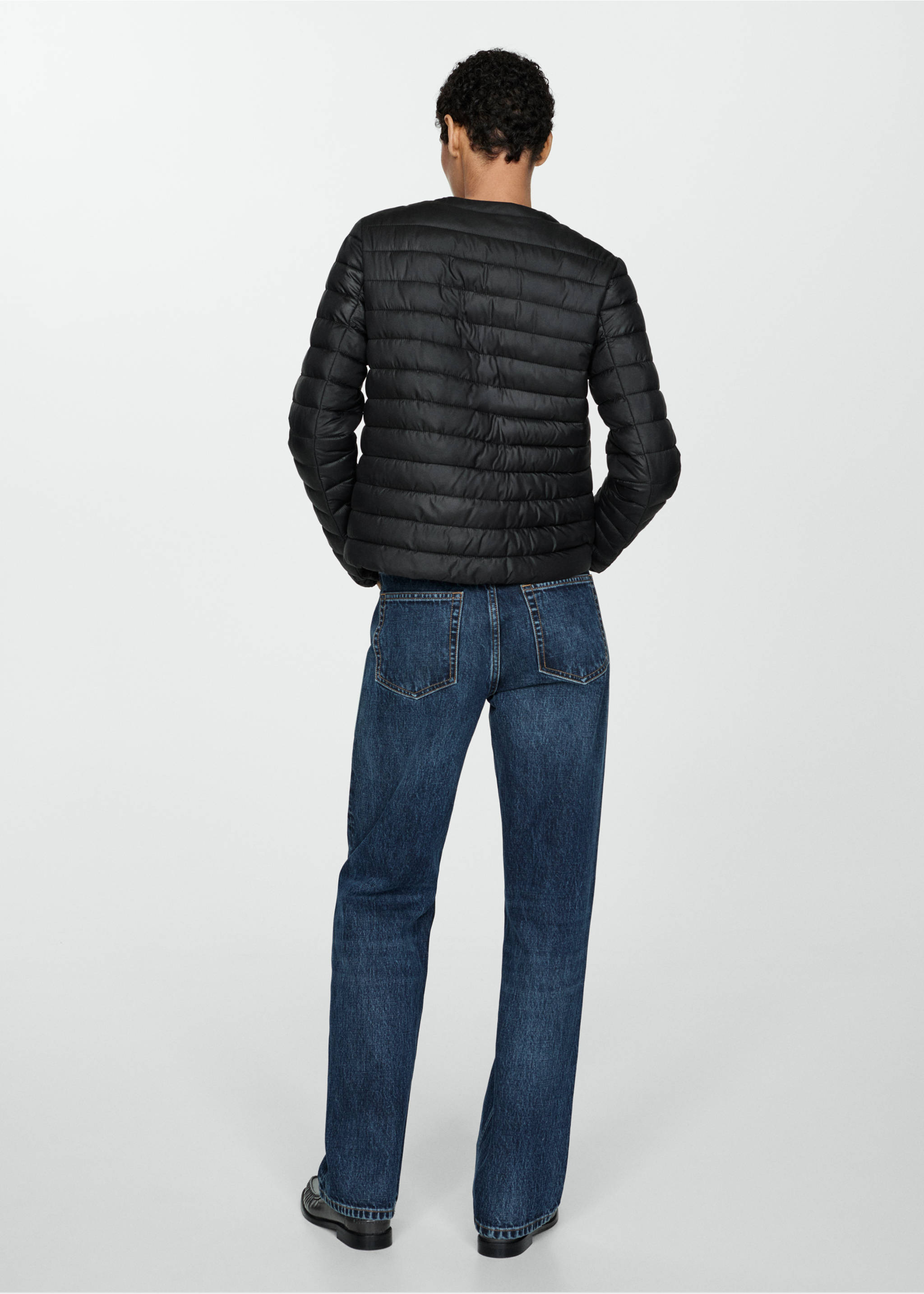 Pocket quilted jacket - Reverse of the article, Black. Ref: 77015636-00.
