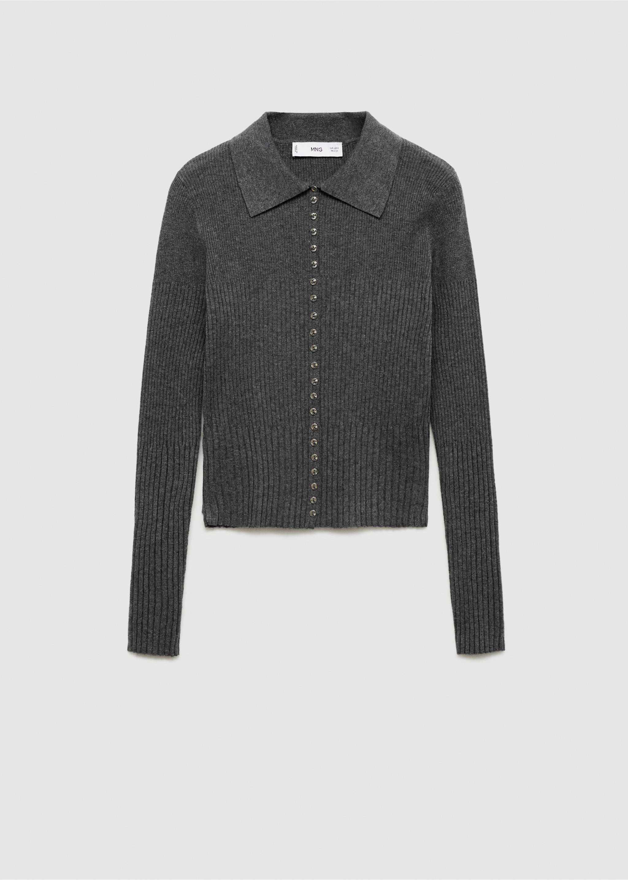 Dekorativa knappar tröja - Artikel utan modell, Mörk Heather grå. Ref: 77015643-00.