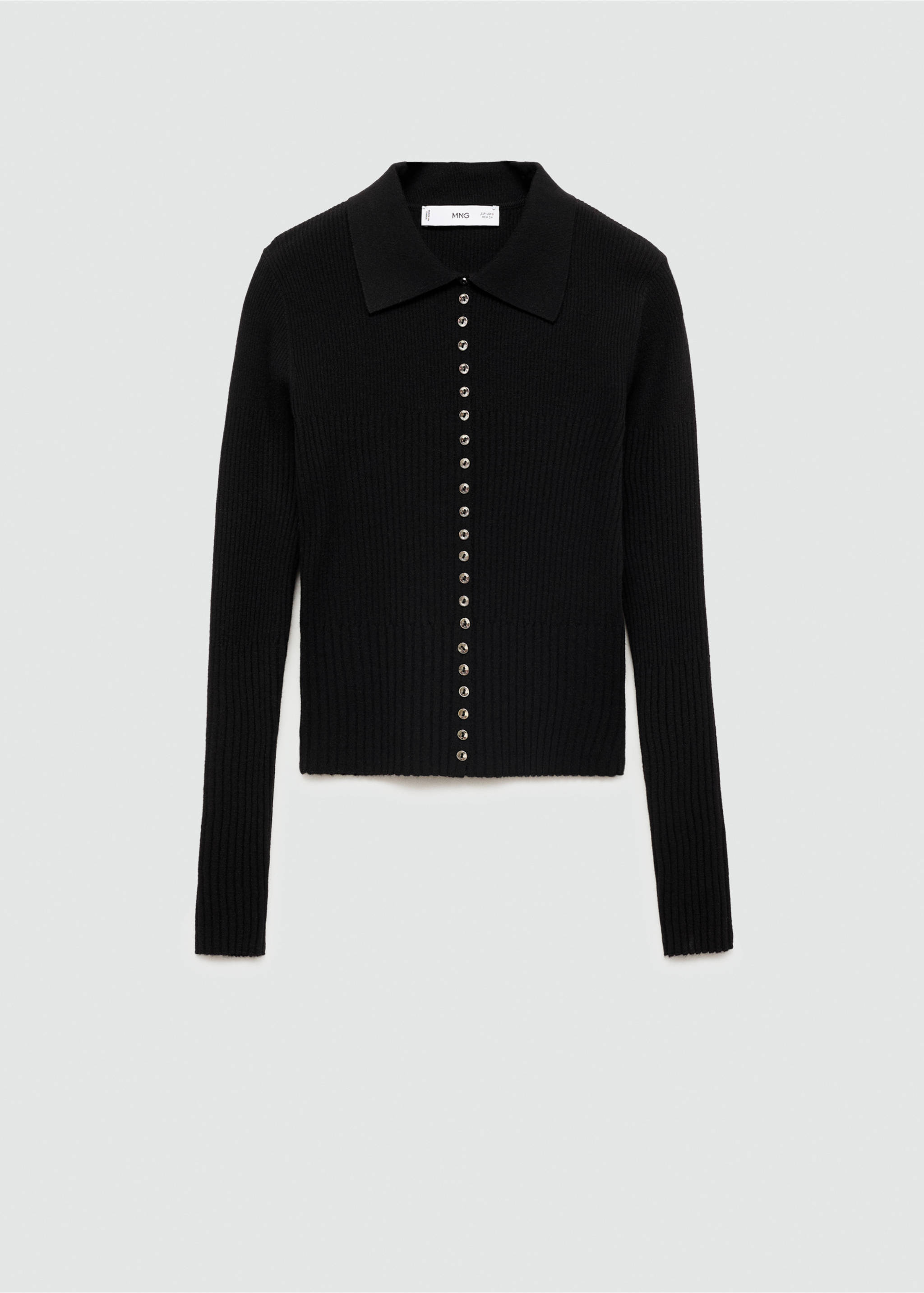 Pull-over avec boutons décoratifs - Article sans modèle, Noir. Ref: 77015643-00.