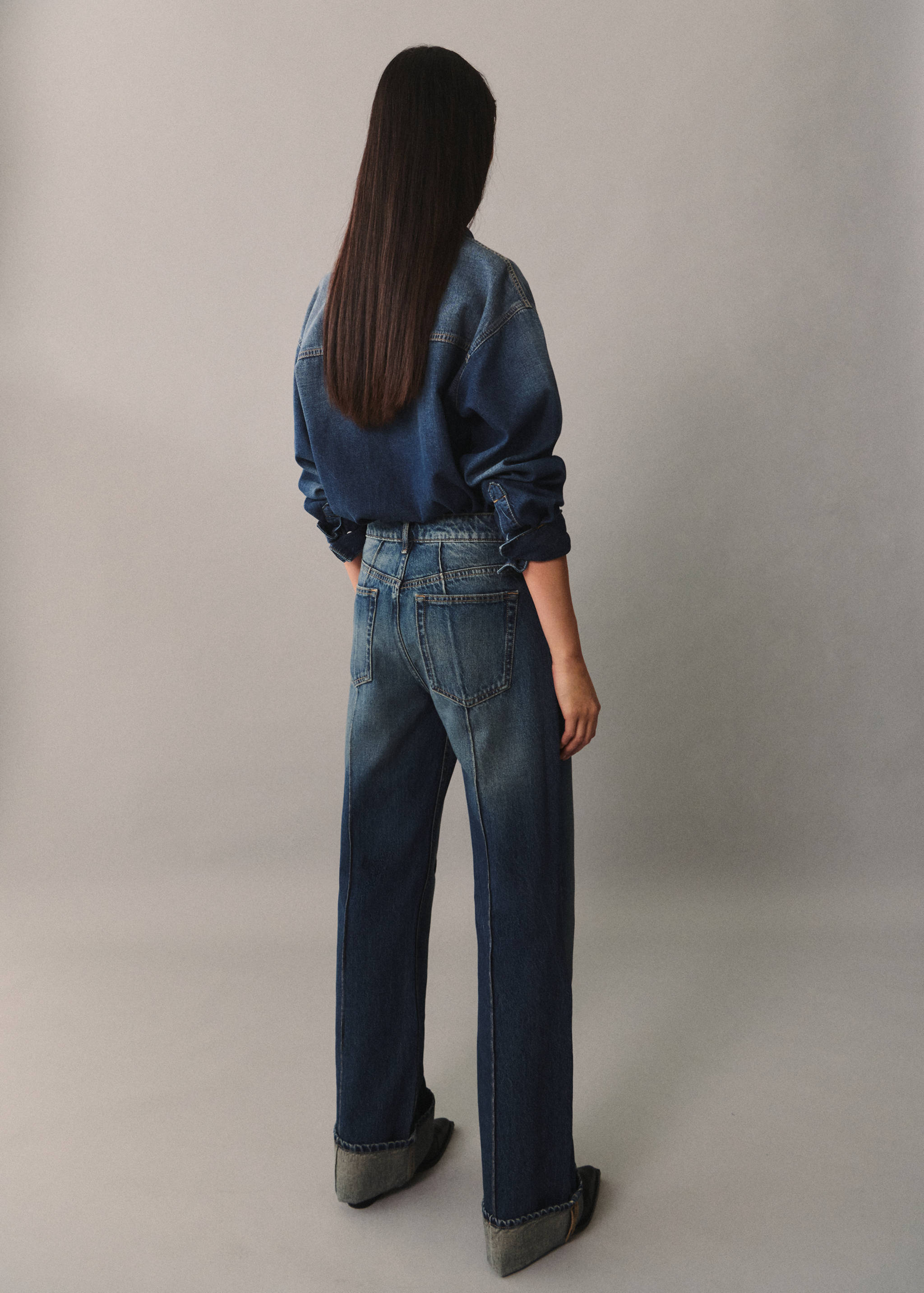 High-waist straight-fit jeans - Achterkant van het artikel