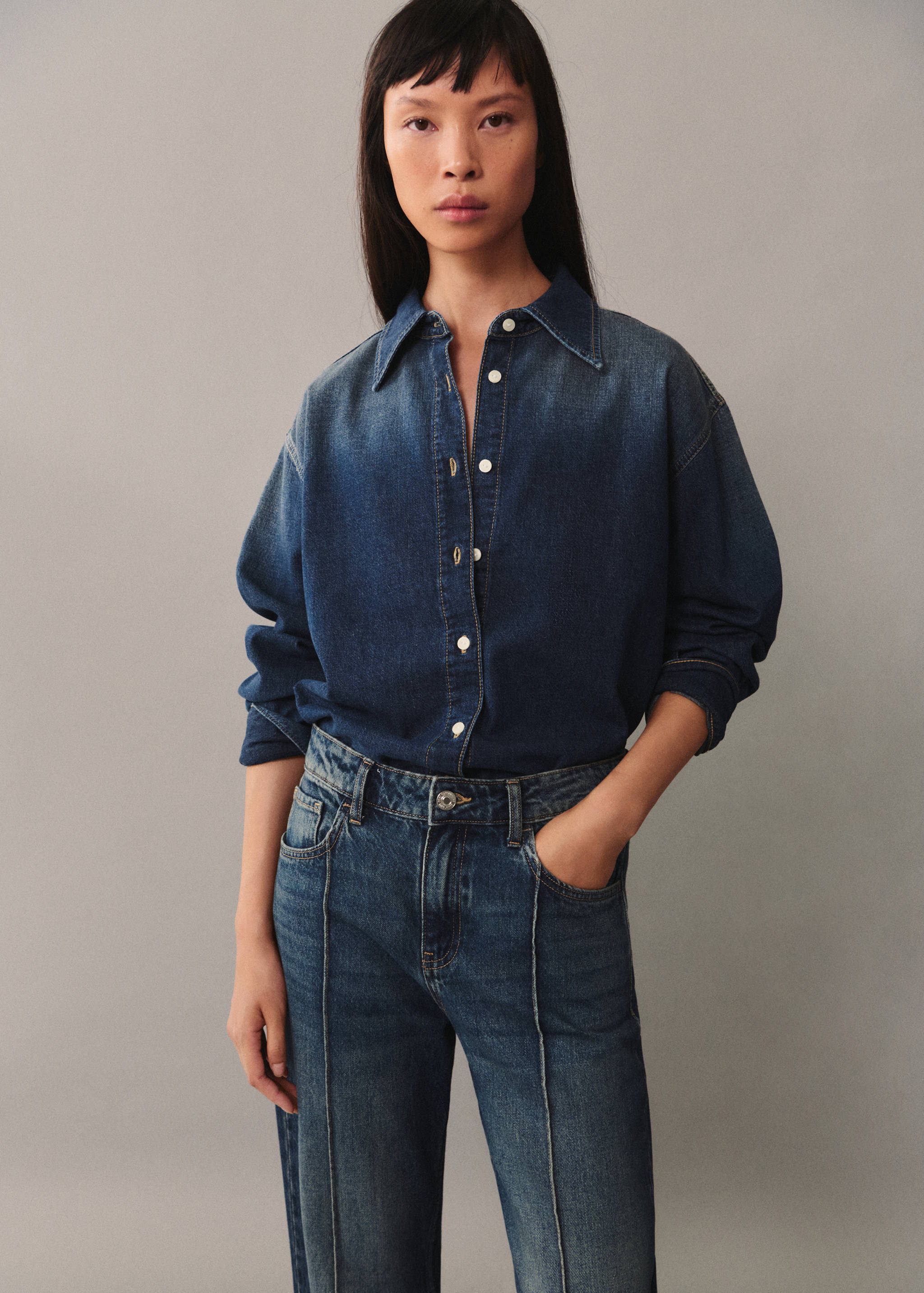 High-waist straight-fit jeans - Detail van het artikel 1