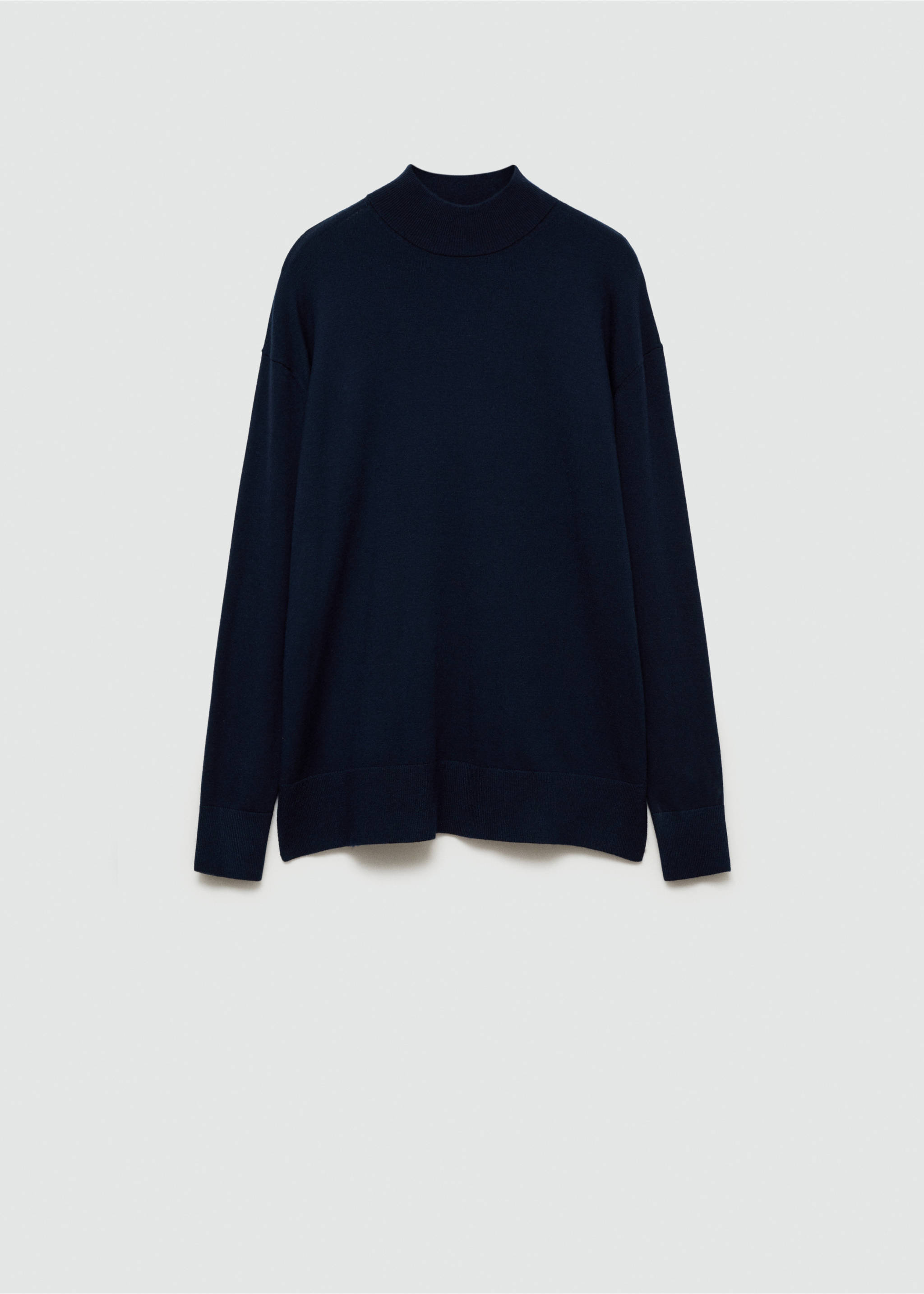 Pull-over maille col montant - Article sans modèle, Bleu marine foncé. Ref: 77015653-00.