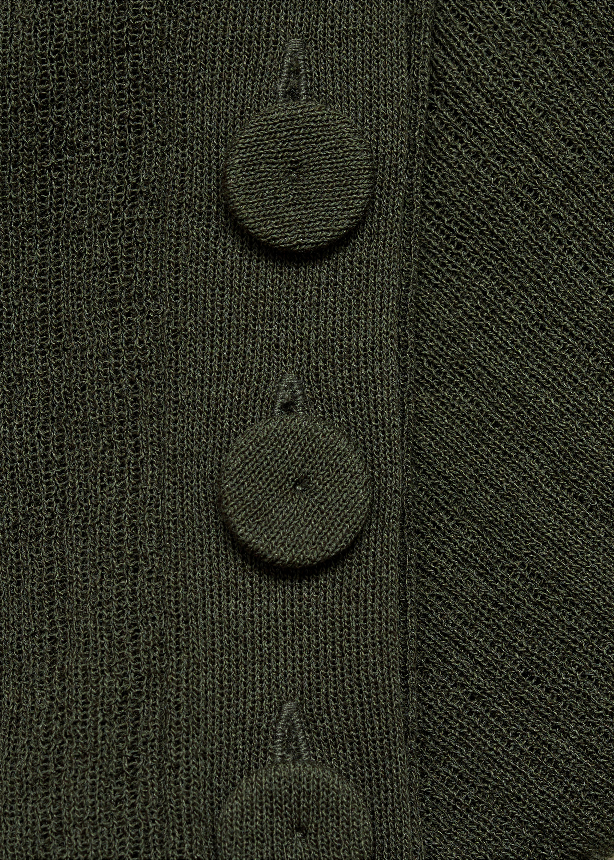 Halbdurchsichtiges T-Shirt mit Knopfdetails - Detail des Artikels 8, Dunkelgrün. Ref: 77015657-00.