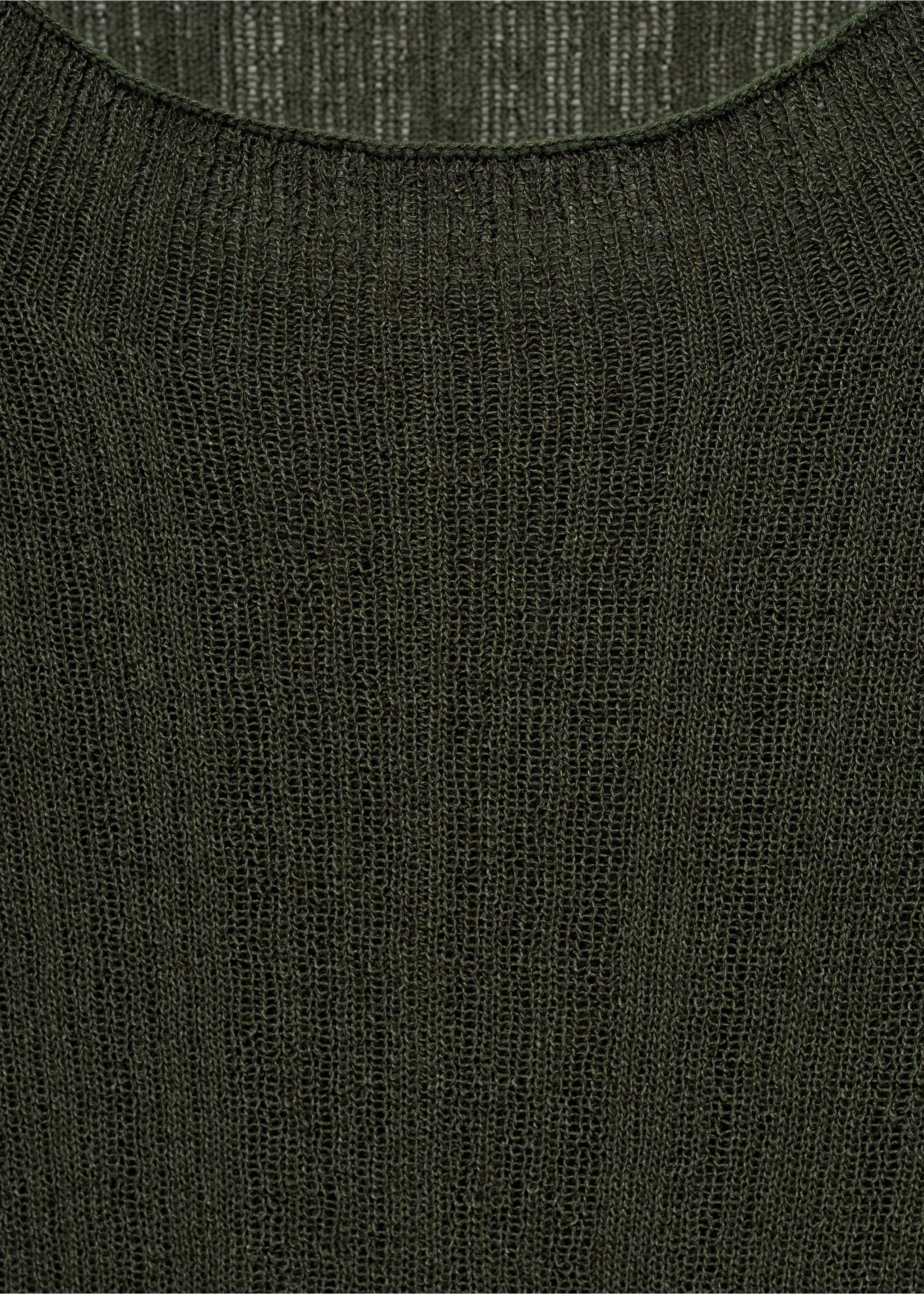 Halbdurchsichtiges T-Shirt mit Knopfdetails - Detail des Artikels 0, Dunkelgrün. Ref: 77015657-00.